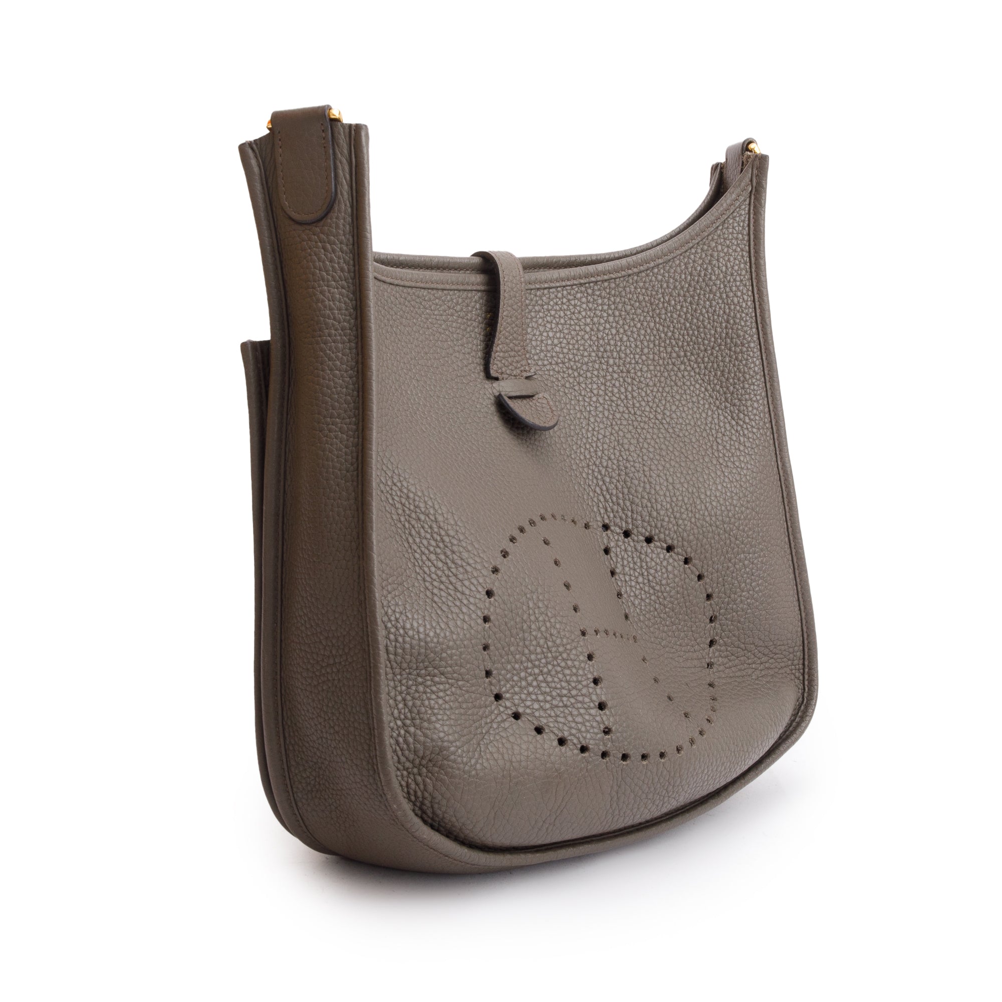 Hermes Gris Etain Taurillon Clemence Evelyne III 29 Bag w/ Box