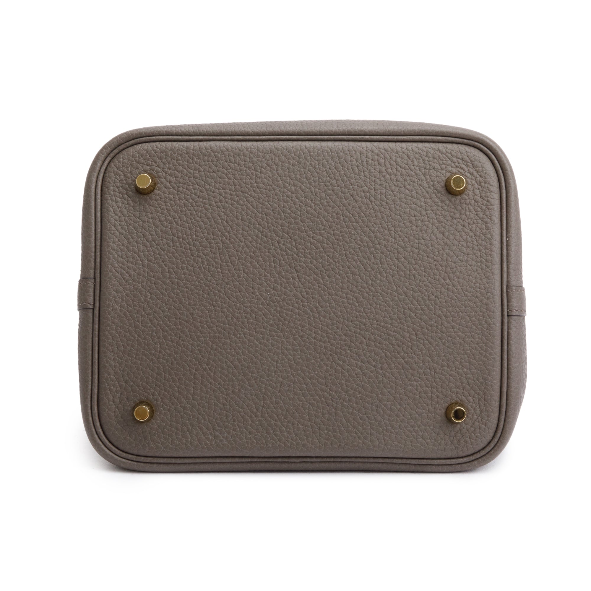 Hermes Gris Meyer Taurillon Clemence Picotin Lock 22 w/ Box