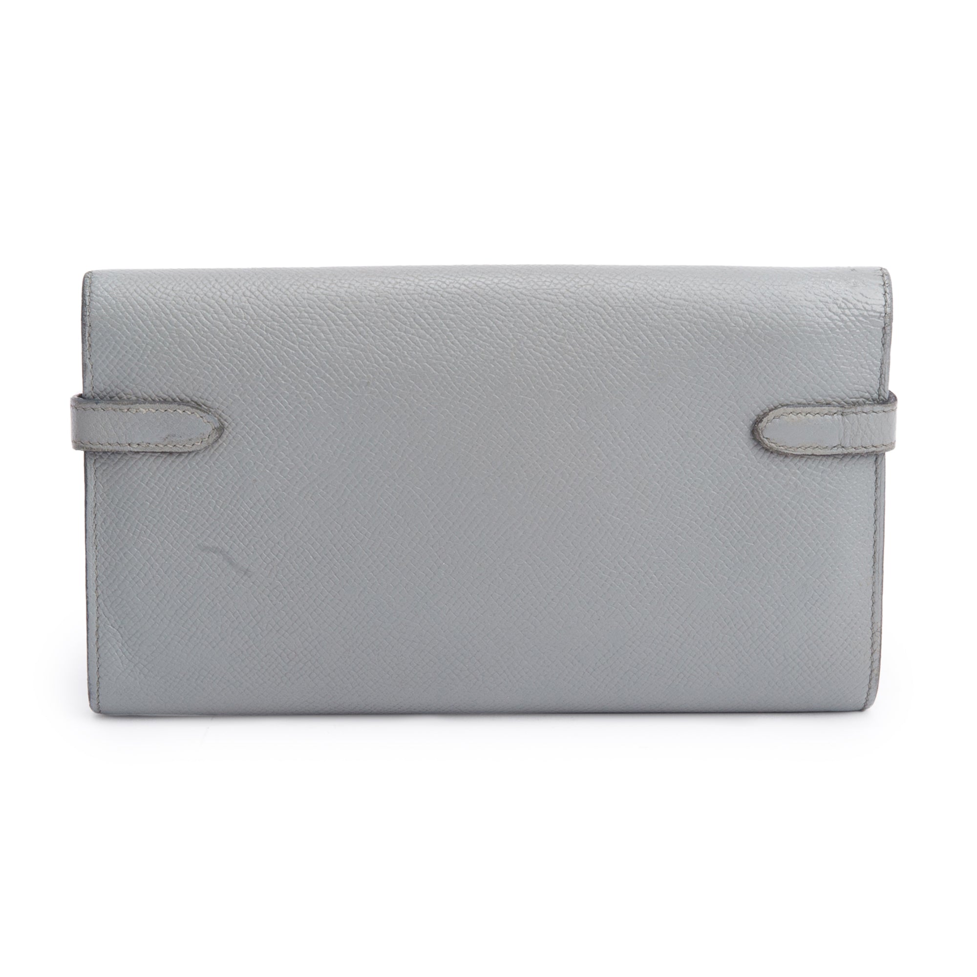 Hermes Gris Mouette Epsom Leather Classic Kelly Longue Wallet