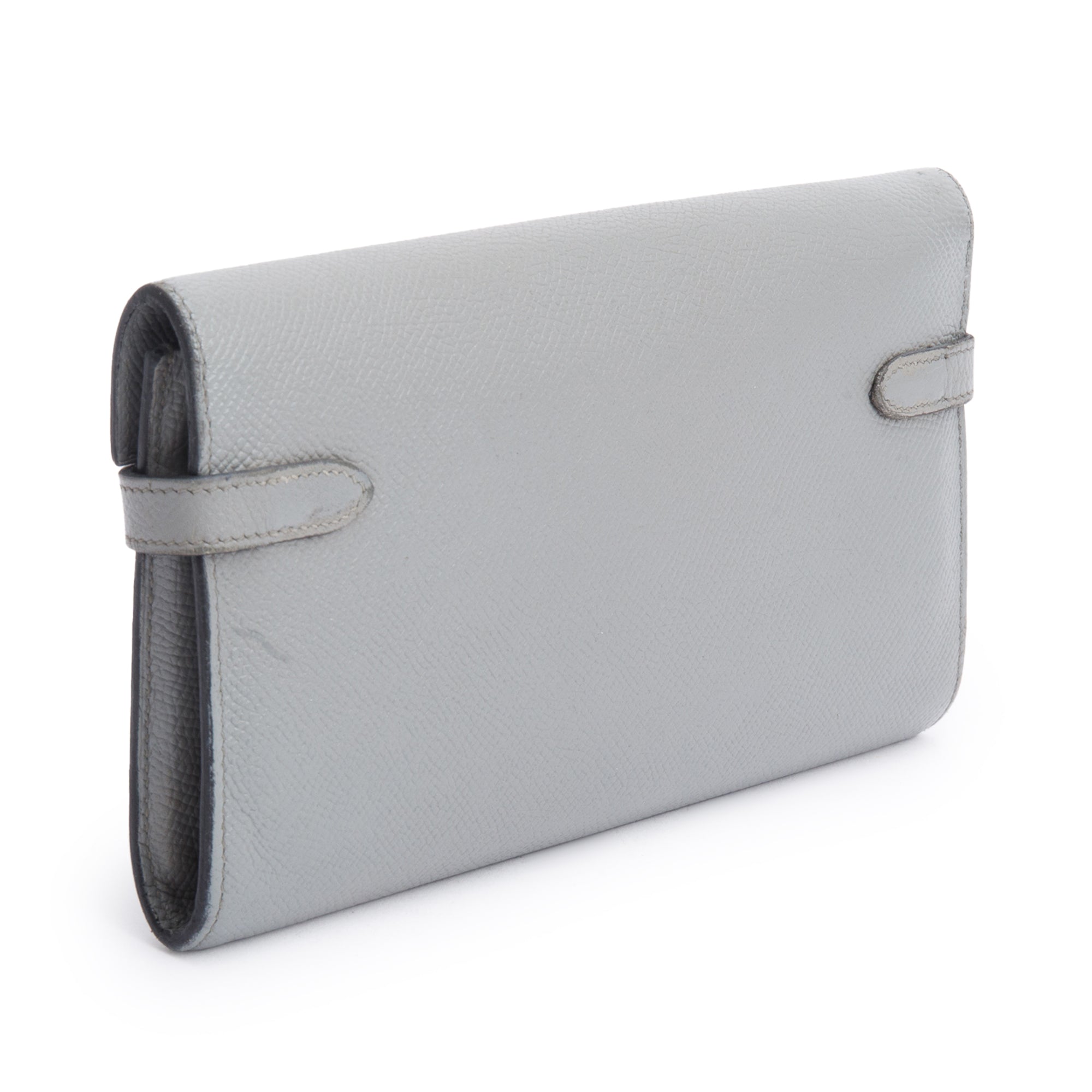 Hermes Gris Mouette Epsom Leather Classic Kelly Longue Wallet