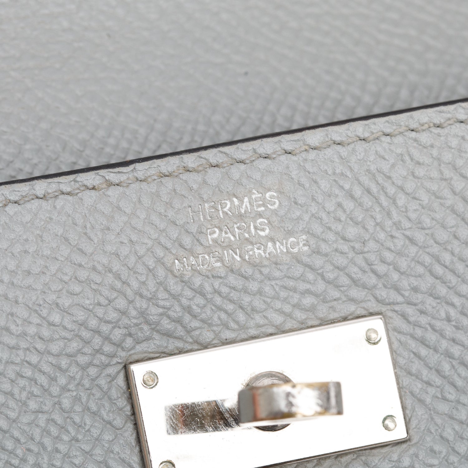 Hermes Gris Mouette Epsom Leather Classic Kelly Longue Wallet