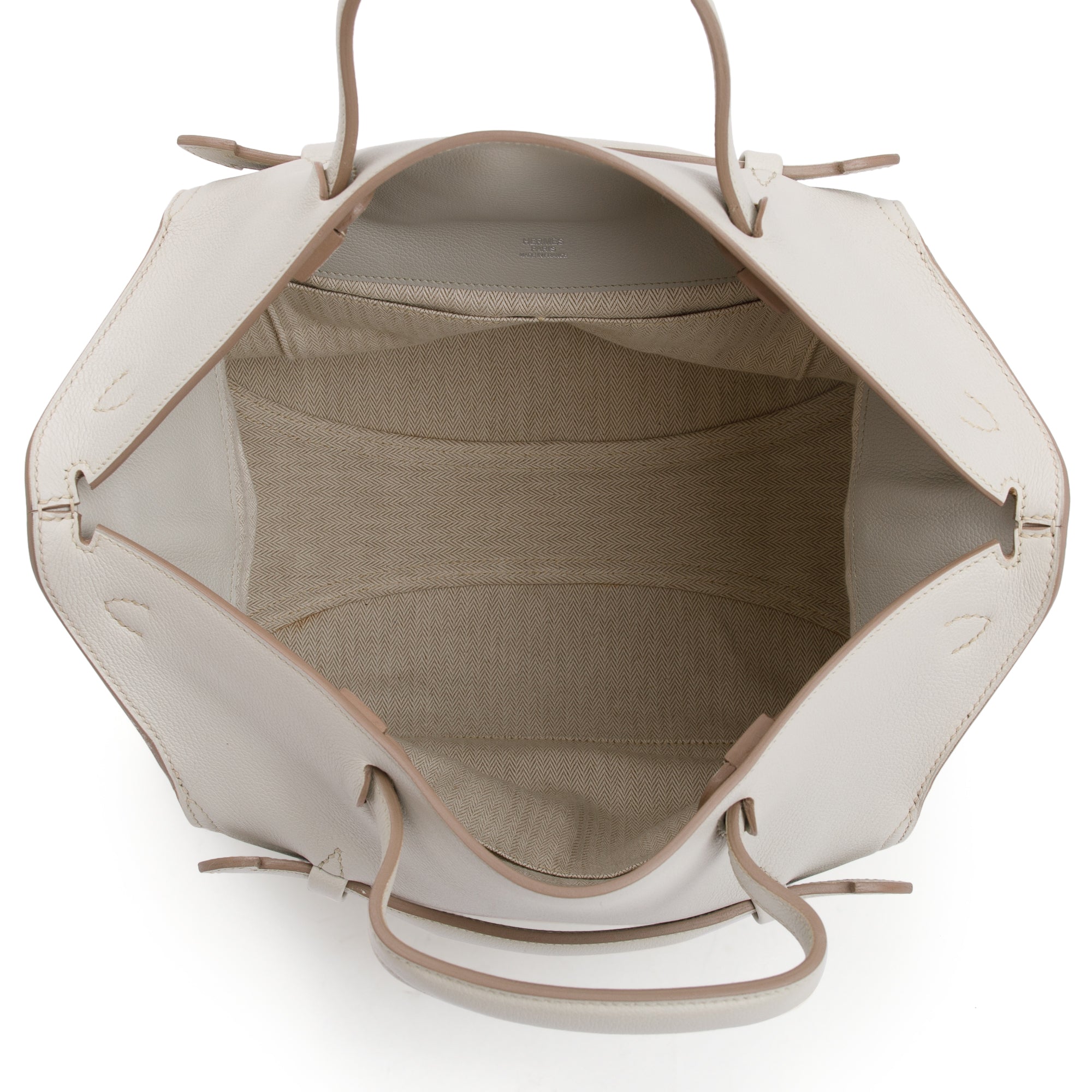 Hermes Gris Perie Evergrain Leather Sac Oxer w/ Strap