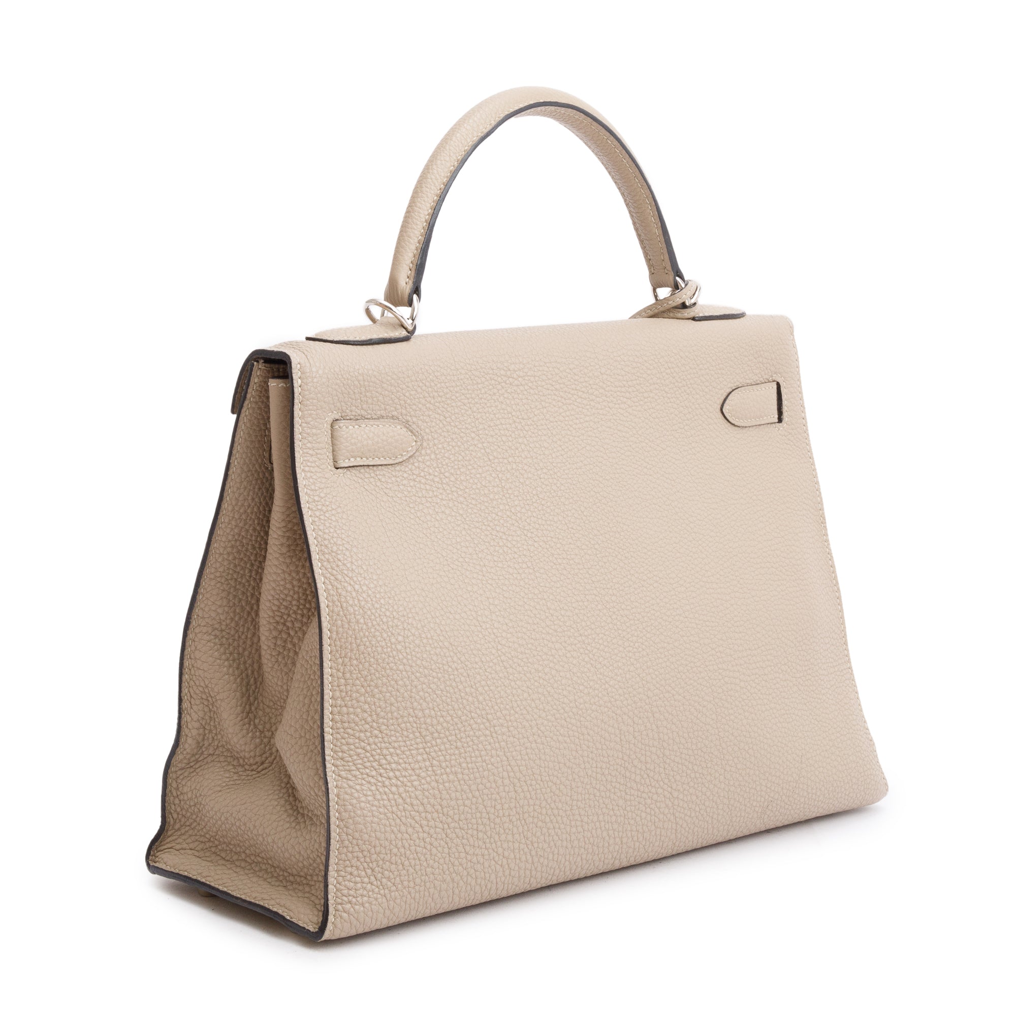 Hermes Gris Tourterelle Taurillon Clemence Kelly II Retourne 32 w/ Strap