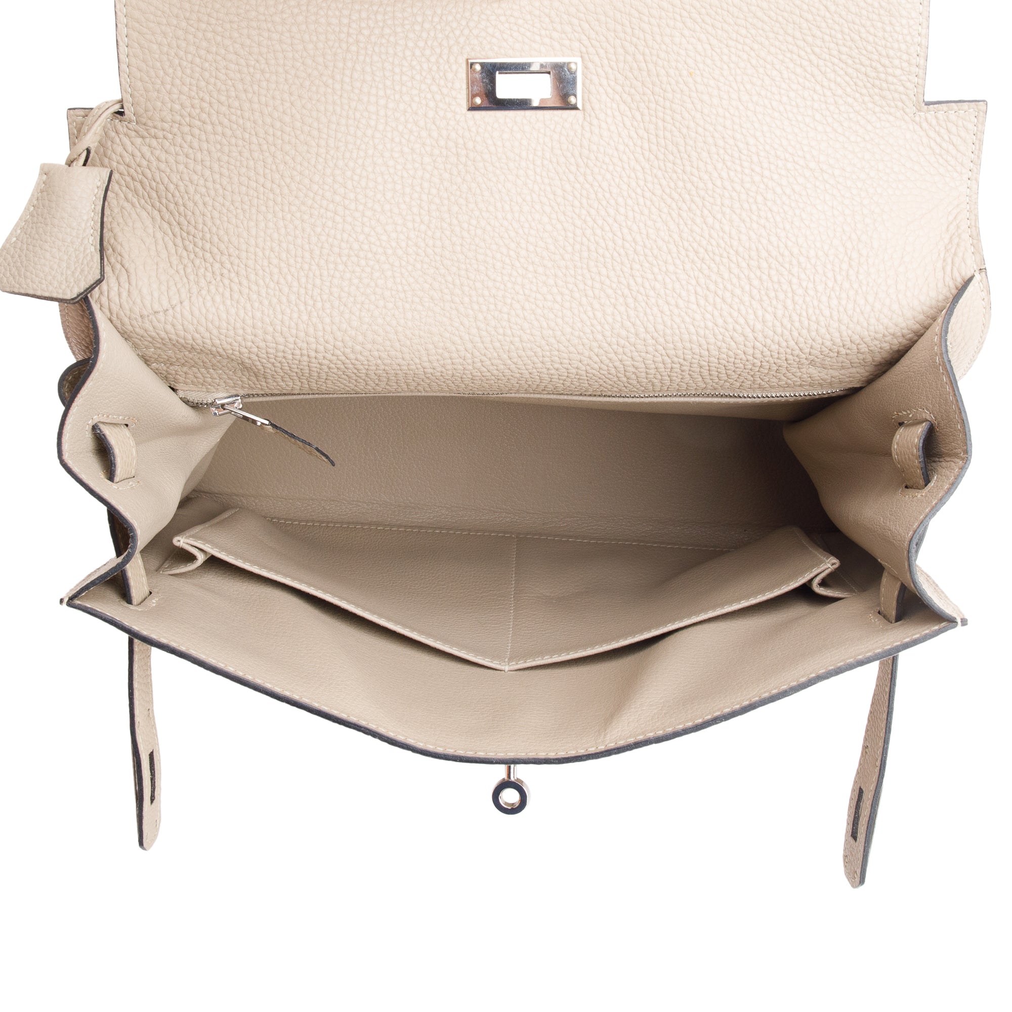 Hermes Gris Tourterelle Taurillon Clemence Kelly II Retourne 32 w/ Strap