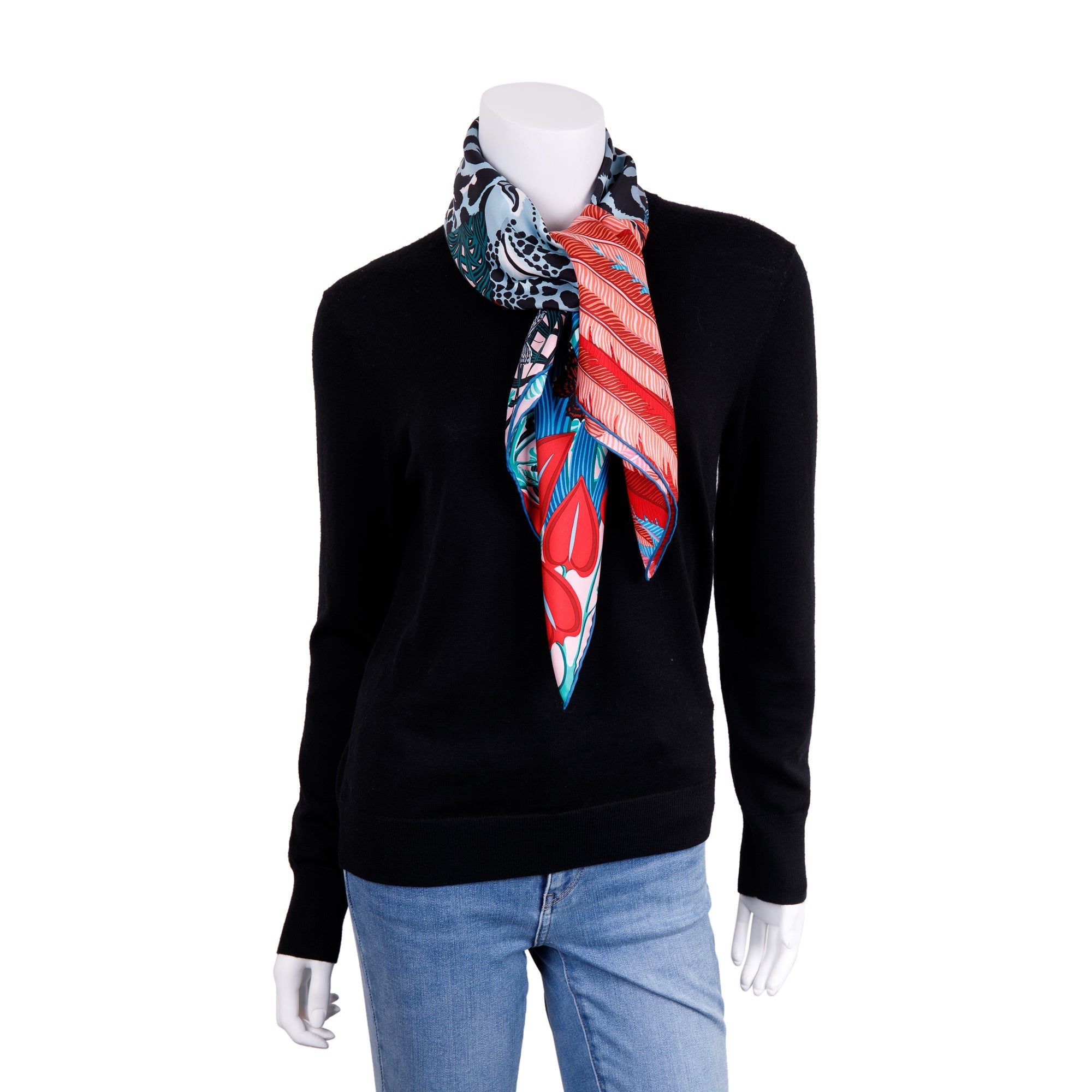 Hermes 'Jaguar Quetzal by Alice Shirley' Silk Scarf 90 w/ Box