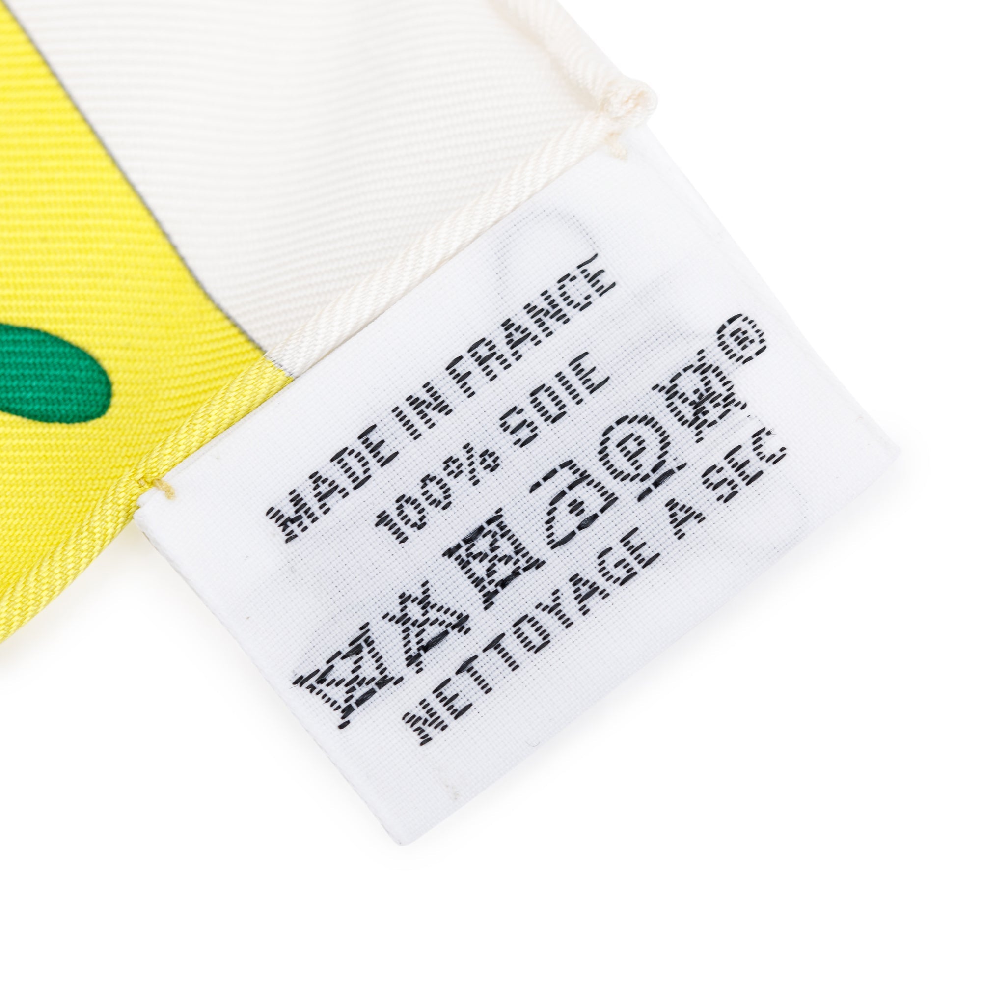 Hermes Jaune Acide Vert 'Gavroche Graff' Pocket Square Silk Scarf w/ Box