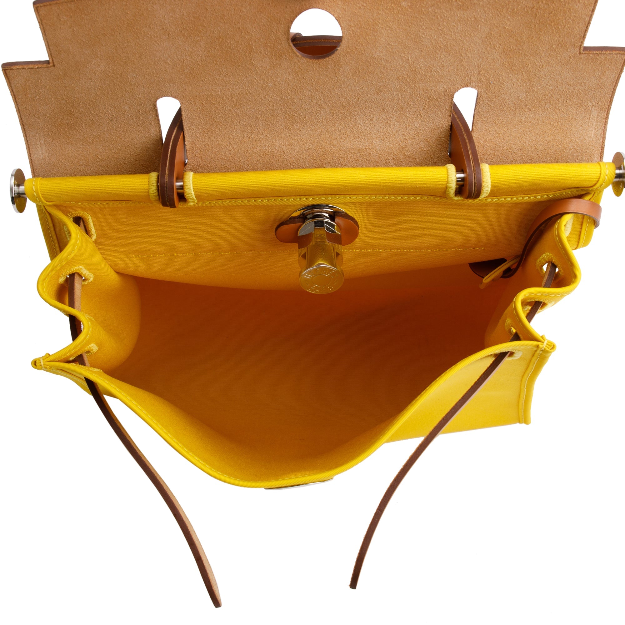 Hermes Jaune De Naples Naturel Toile Militaire Vache Hunter Herbag Zip 31 w/ Pouch & Receipt