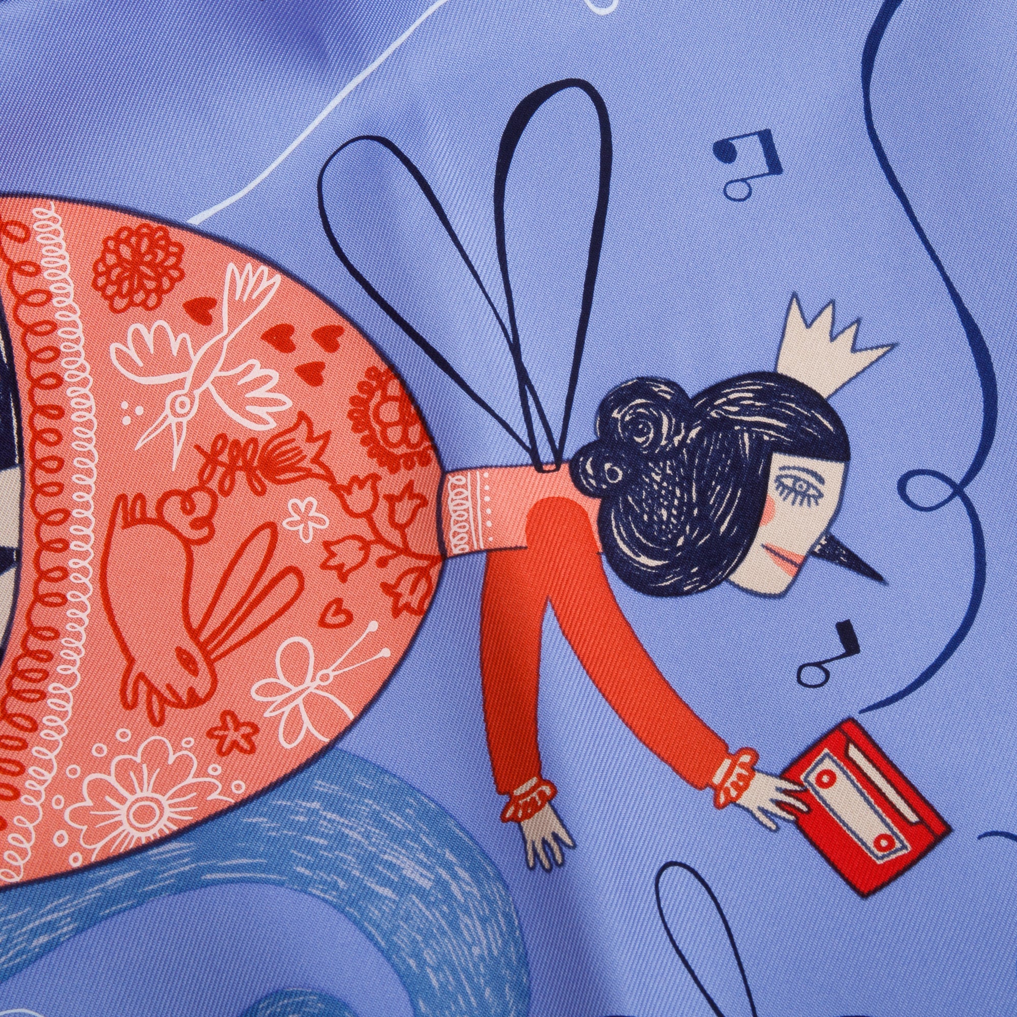 Hermes Lavande Corail Rose 'Les Confessions' Silk Scarf 90 w/ Box