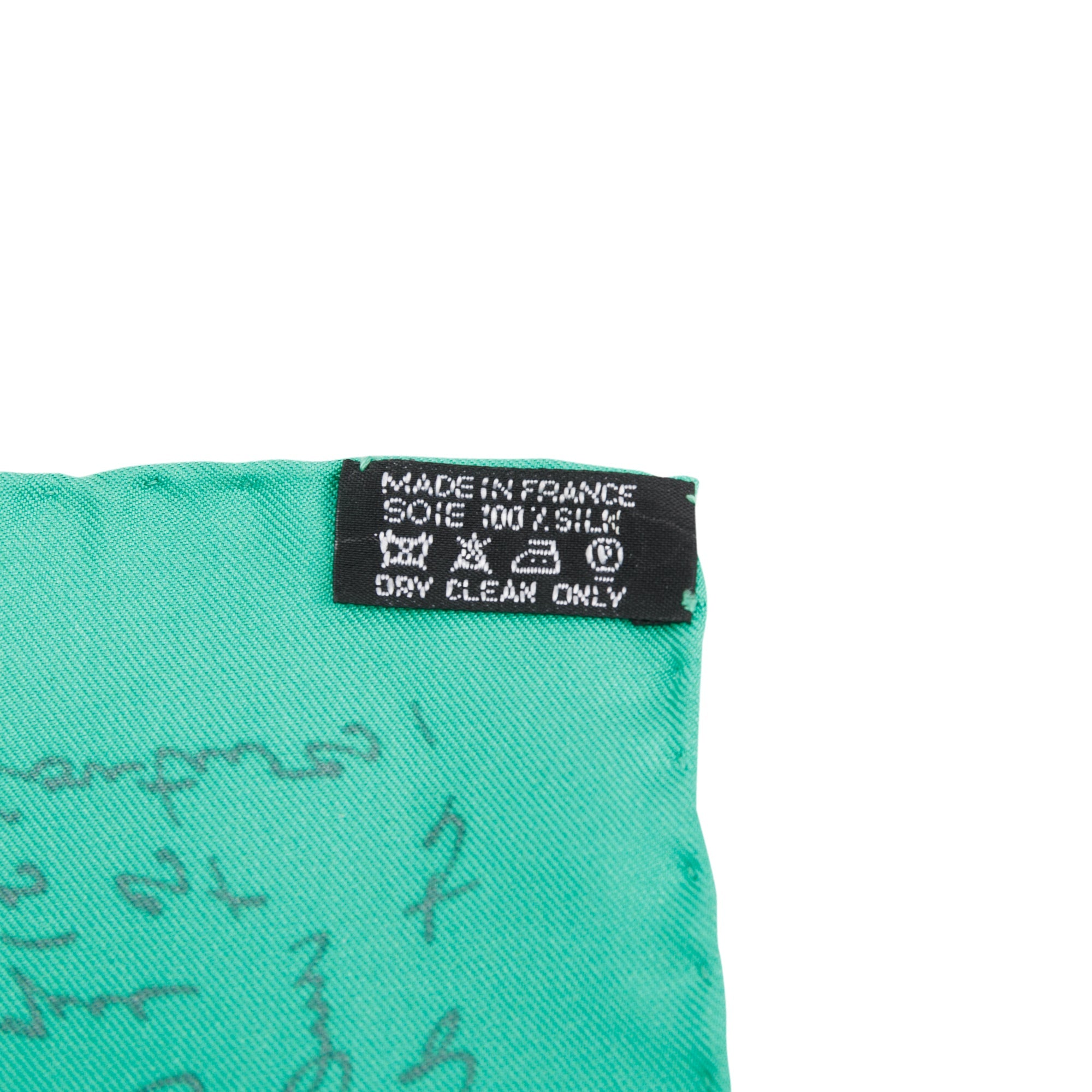 Hermes 'Le Pegase de Hermes' Green Silk Scarf 90 w/ Box