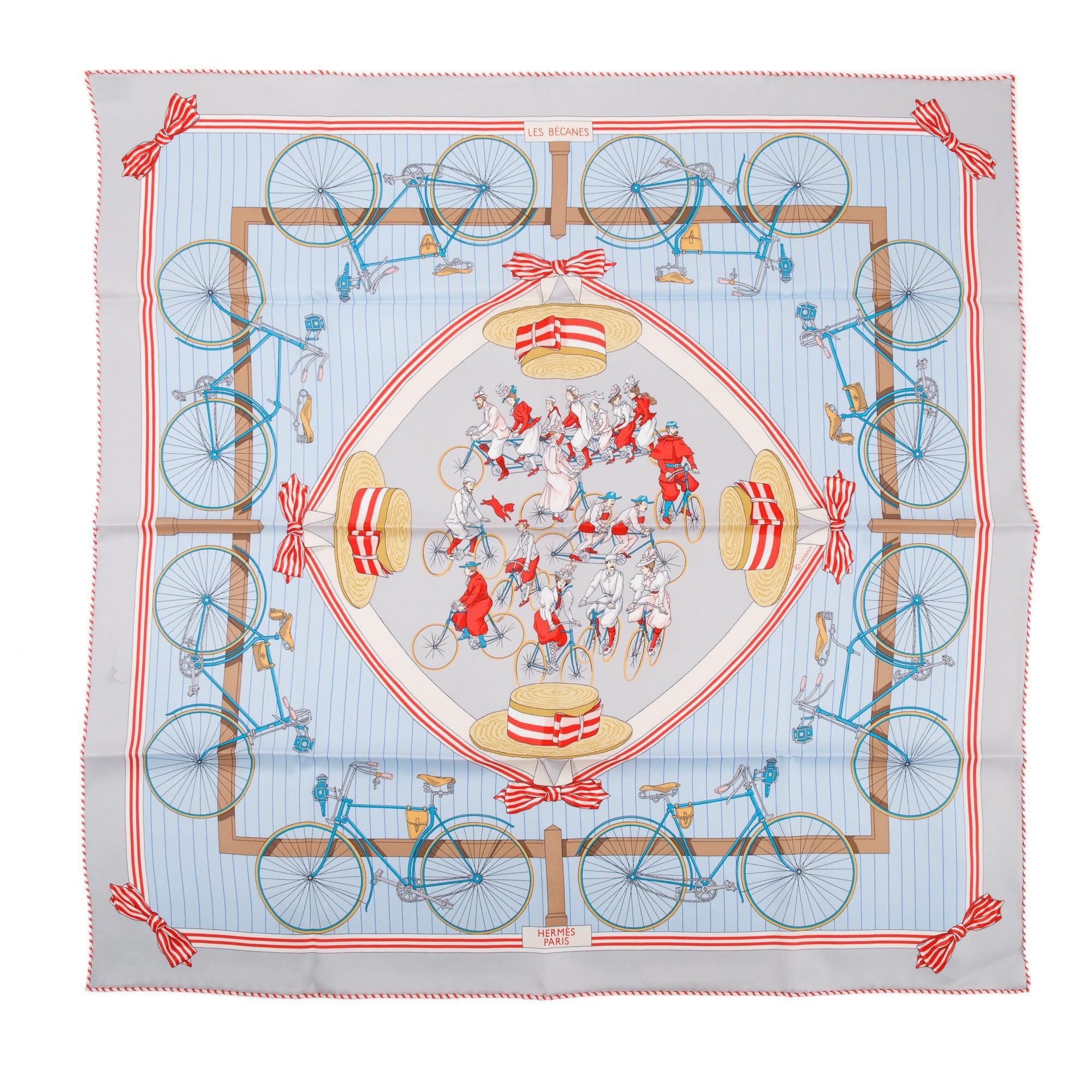 Hermes 'Les Becanes' Silk Scarf 70 w/ Box