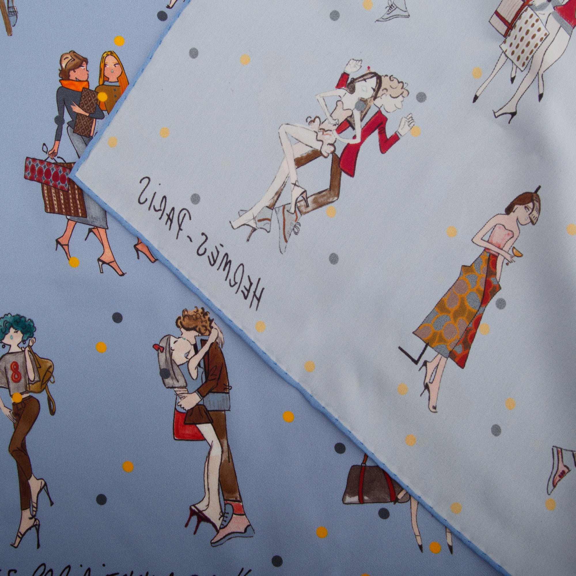 Hermes 'Les Parisiennes De Kiraz' Silk Scarf 70 w/ Box