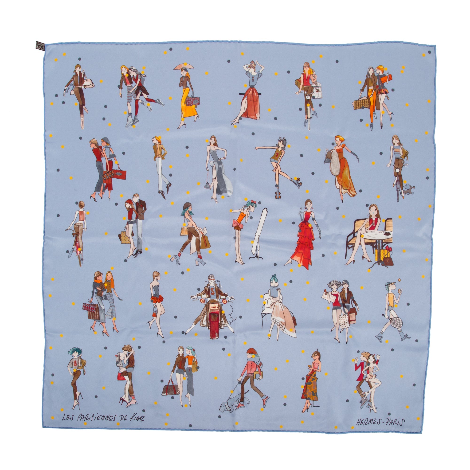 Hermes 'Les Parisiennes De Kiraz' Silk Scarf 70 w/ Box