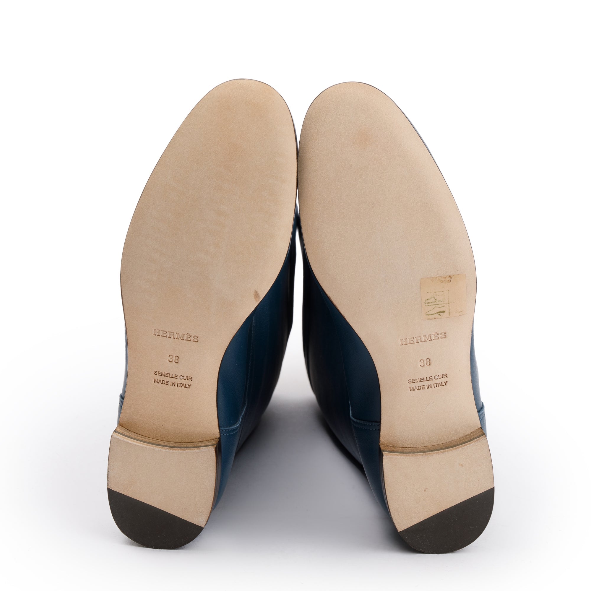 Hermes Maine Calfskin Leather Palladium Plated Collier de Chien Riding Boots, Size 38