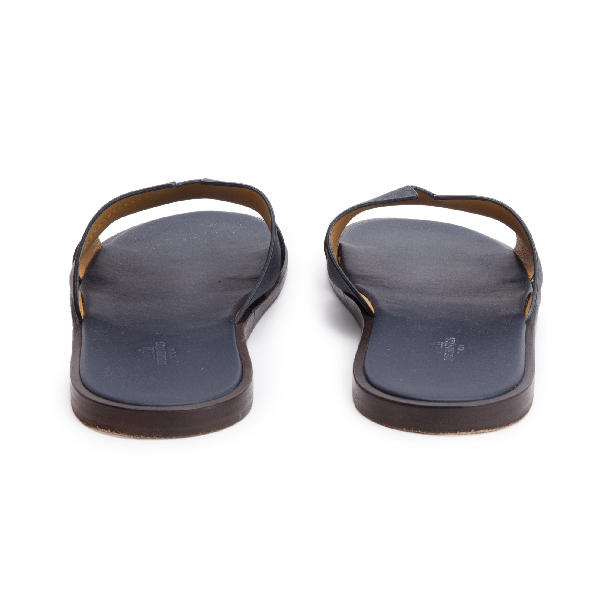 Hermes Maine Veau Epsom Leather Mens Izmir Sandals, Size 44 w/ Box