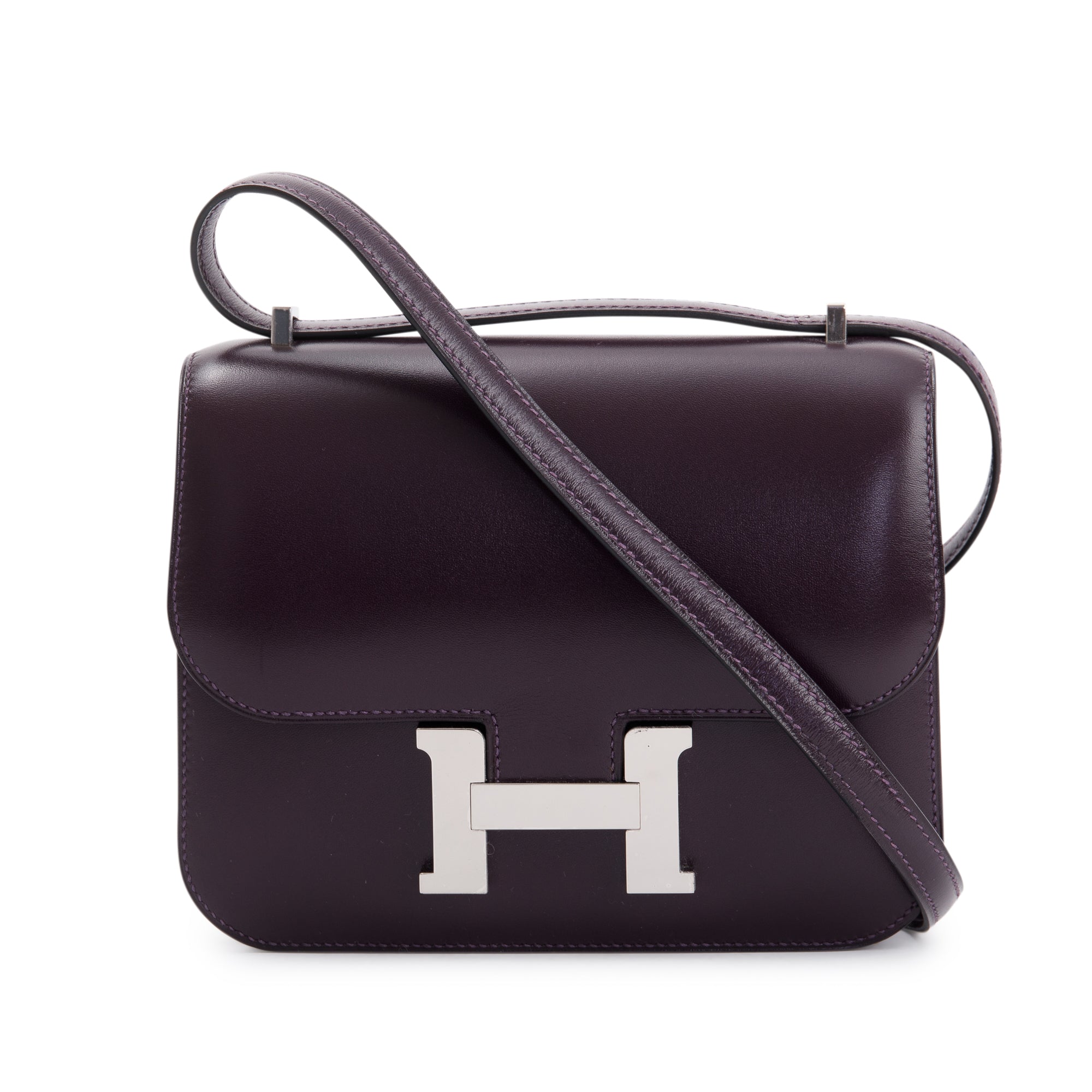 Hermes Mini Raisin Veau Box Leather Constance 18