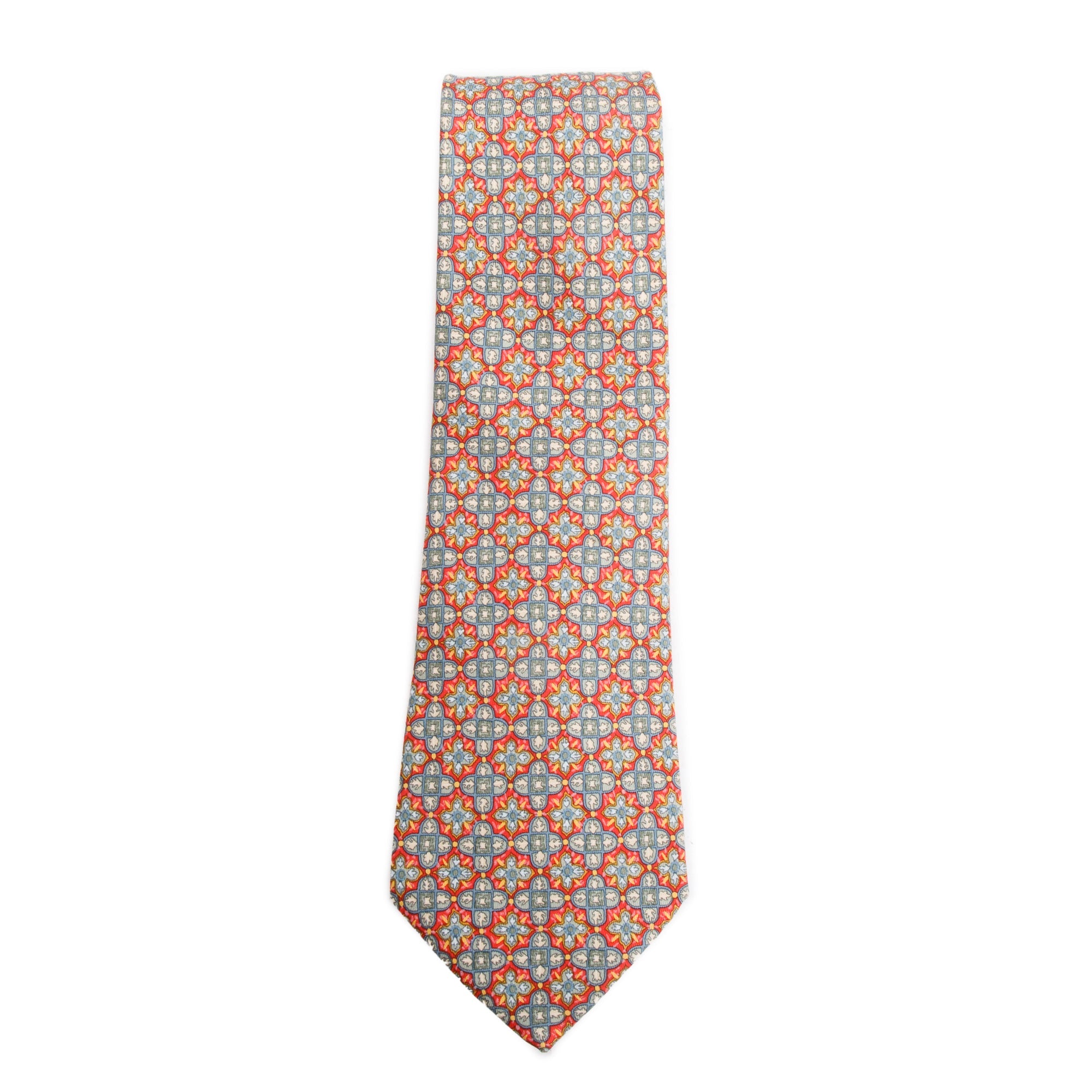 Hermes Multicolor 7758 FA Printed Silk Tie w/ Box