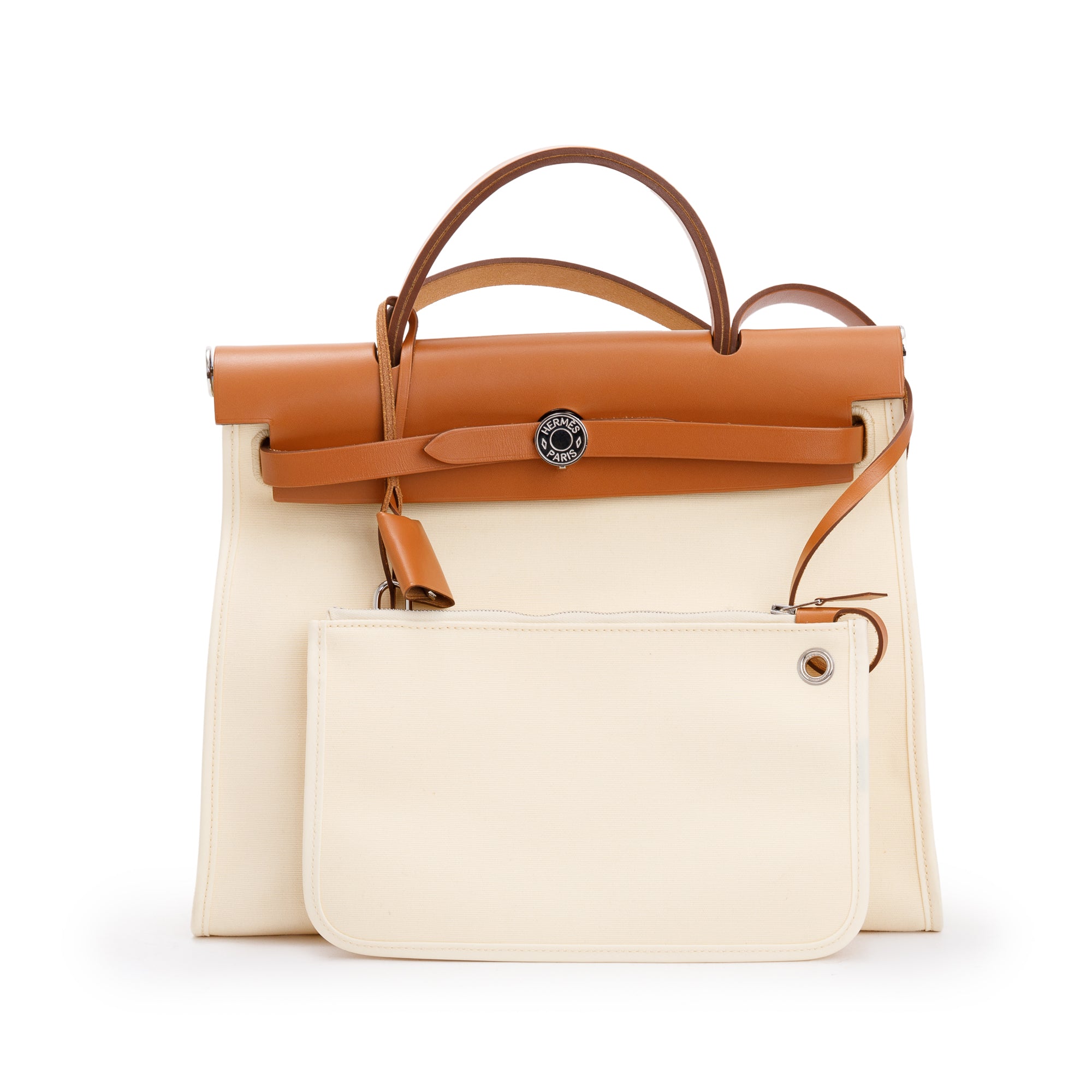 Hermes Natural Toile Militaire Vache Hunter Herbag Zip 31