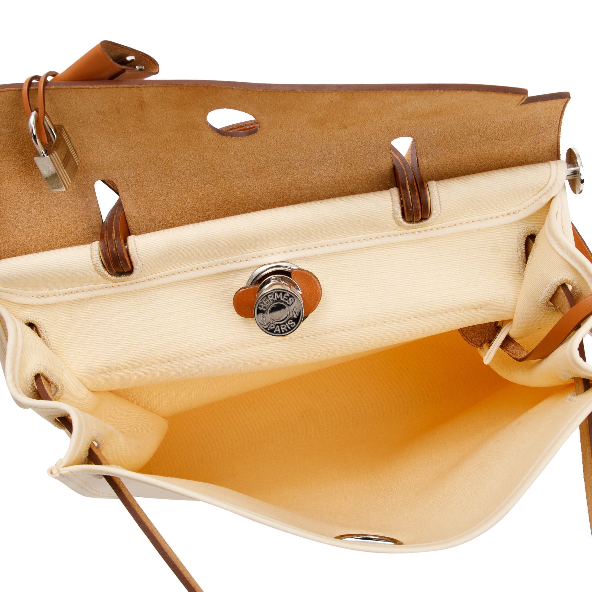 Hermes Natural Toile Militaire Vache Hunter Herbag Zip 31