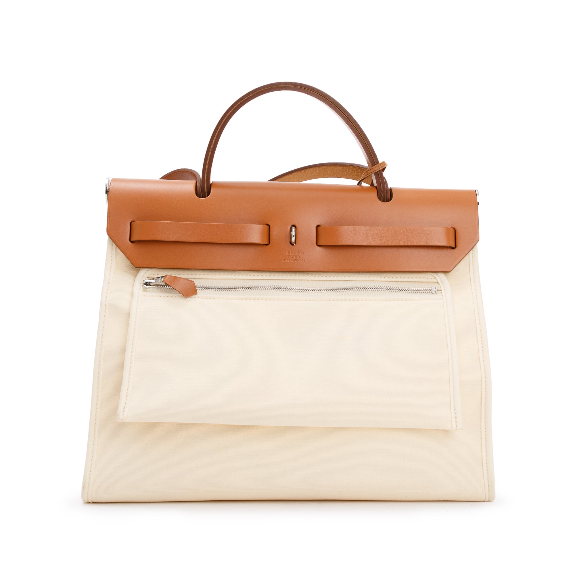 Hermes Natural Toile Militaire Vache Hunter Herbag Zip 31