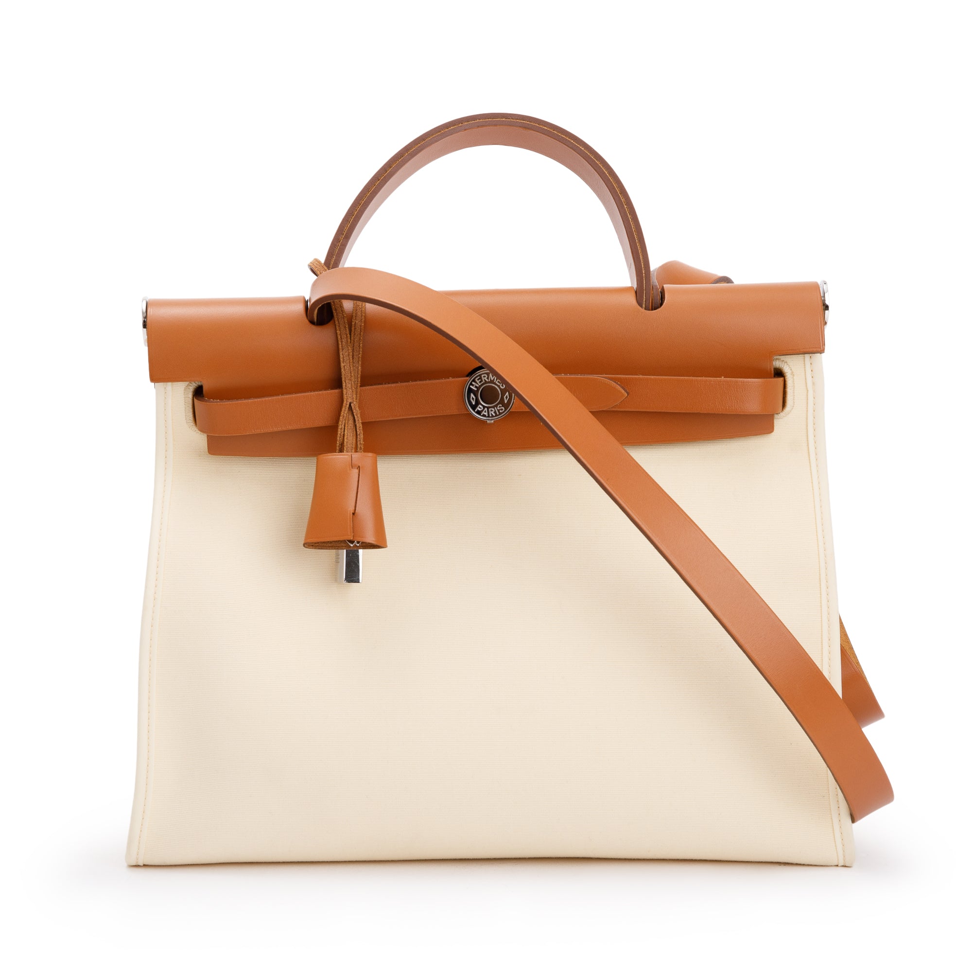 Hermes Natural Toile Militaire Vache Hunter Herbag Zip 31