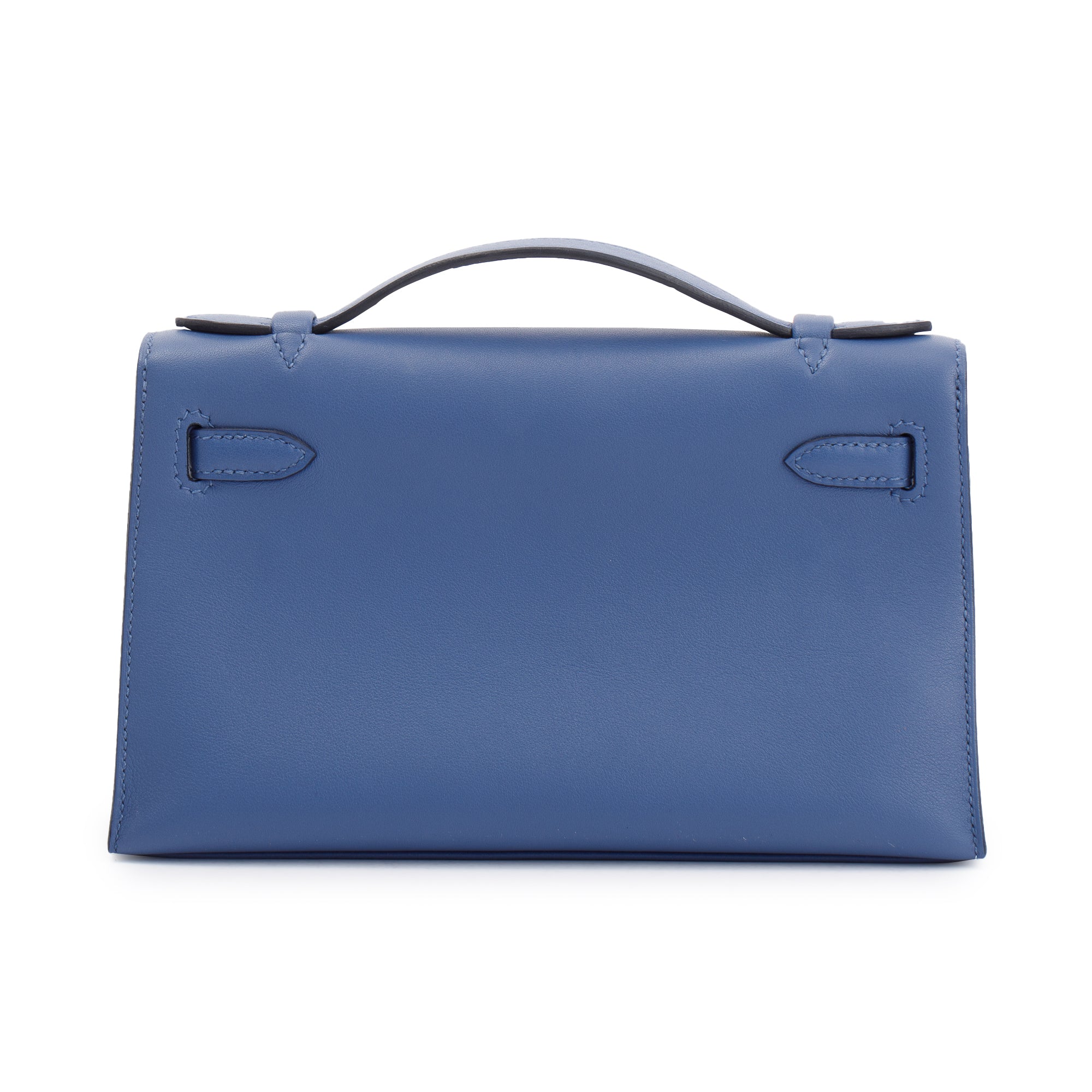 Hermes Navy Swift Leather Kelly Pochette Clutch