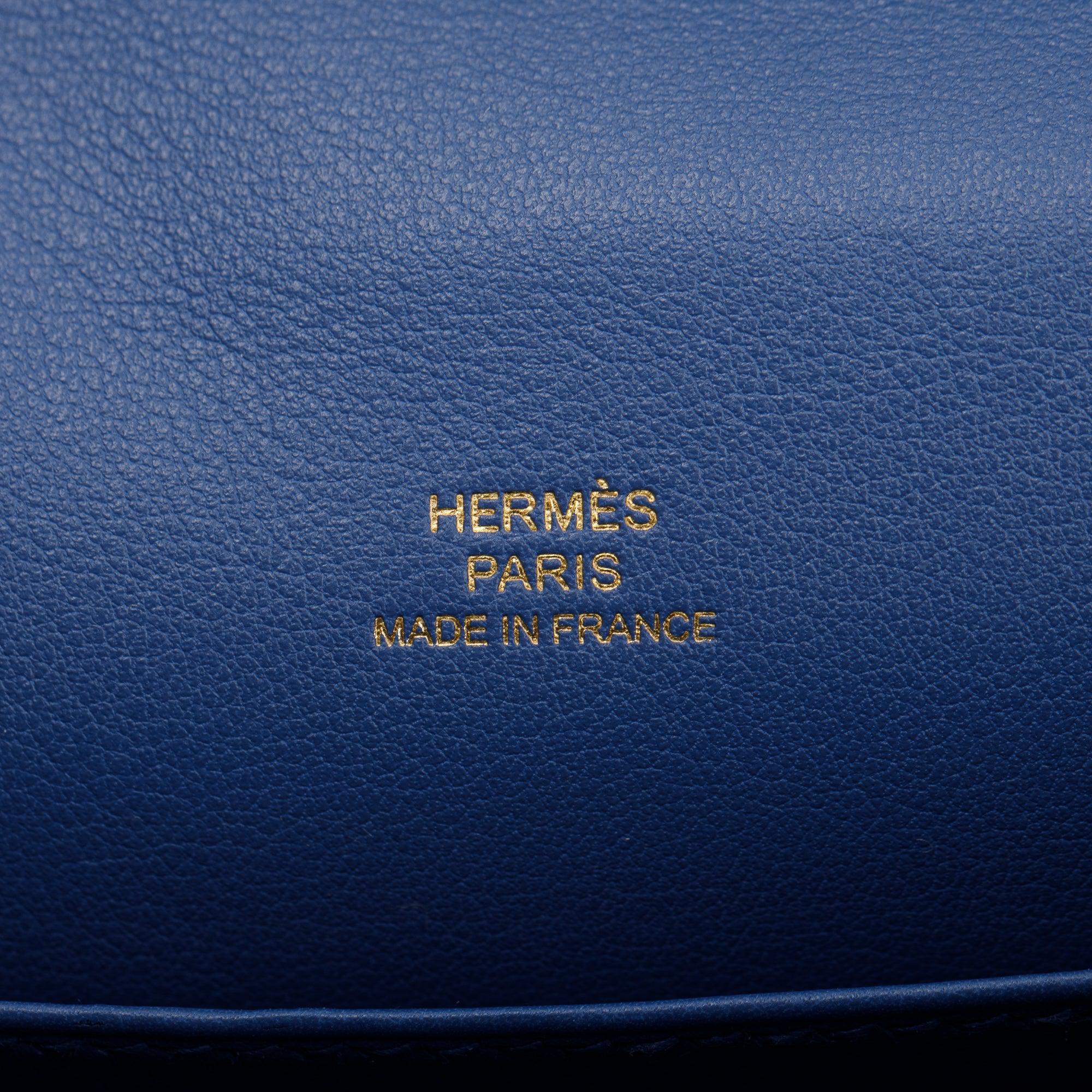 Hermes Navy Swift Leather Kelly Pochette Clutch