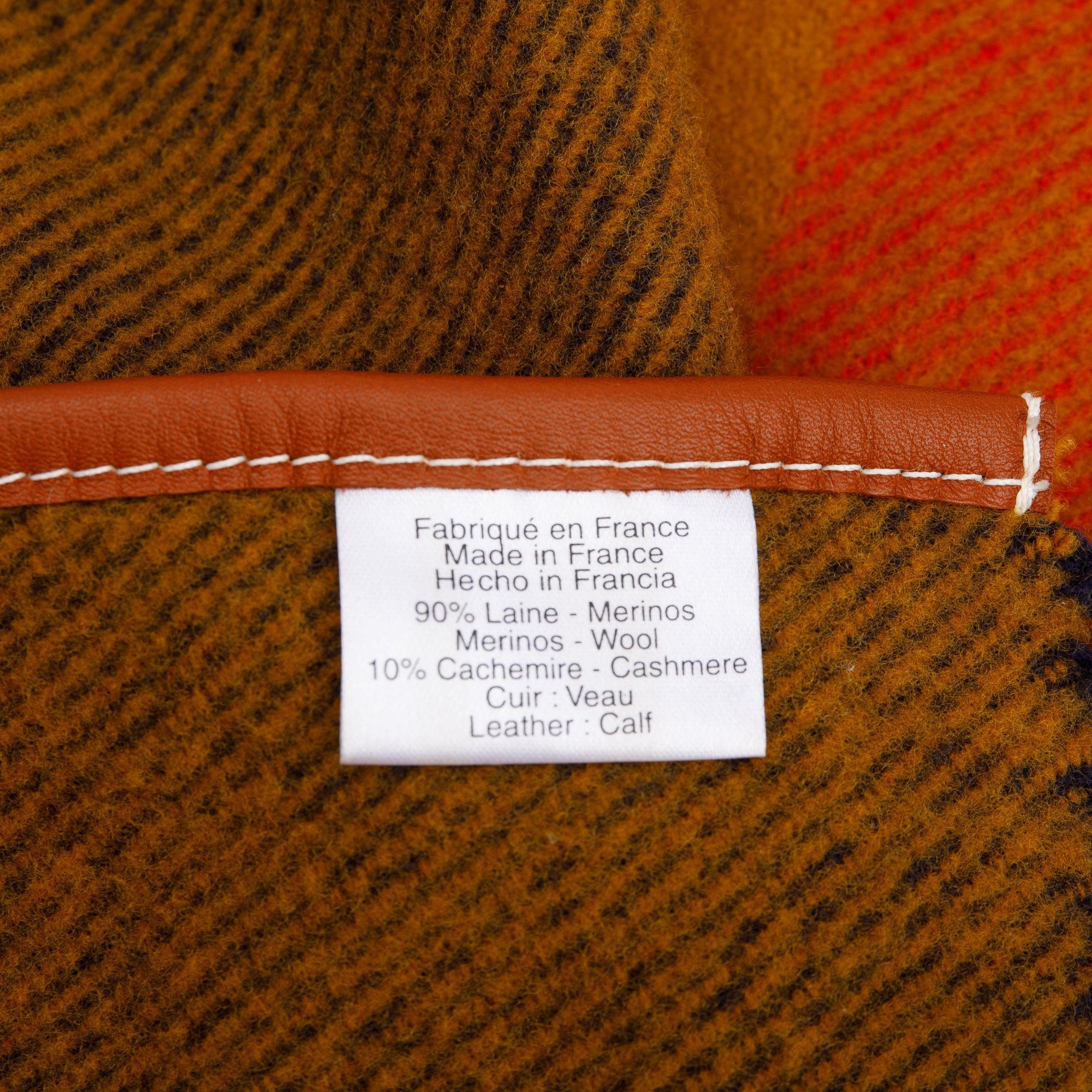 Hermes Neutral Calfskin Cashmere & Wool Highlands Poncho