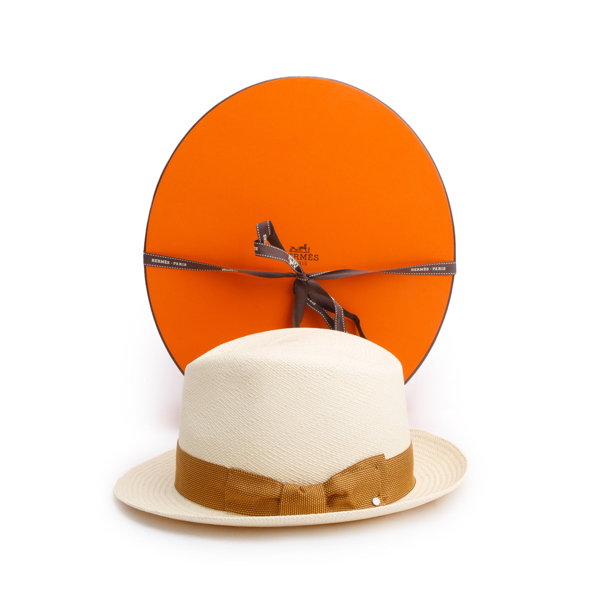 Hermes Neutral Straw Izia Bucket Hat w/ Box