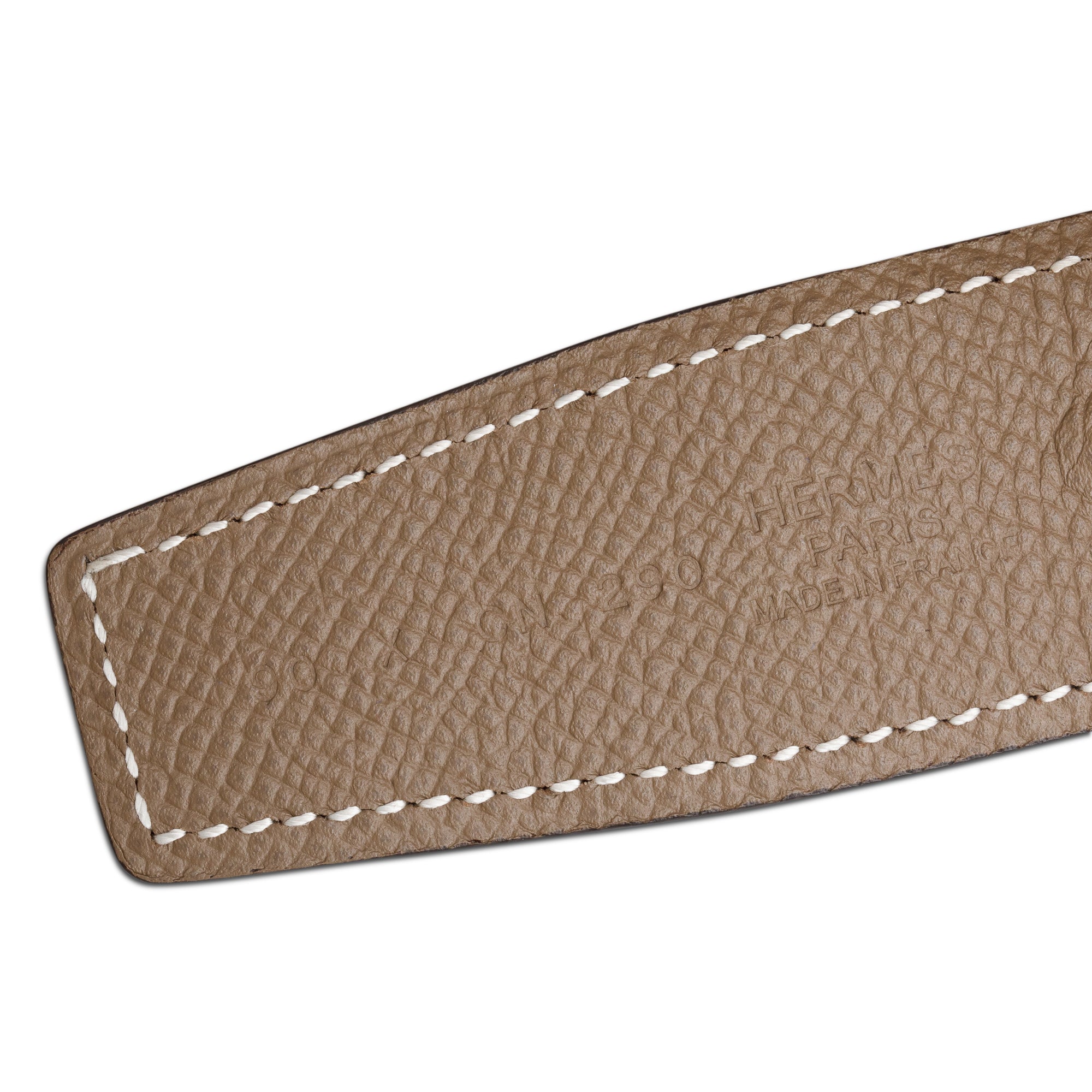 Hermes Noir Box Etain Togo Leather Reversible 32 mm H Belt Kit, Size 90 w/ Box