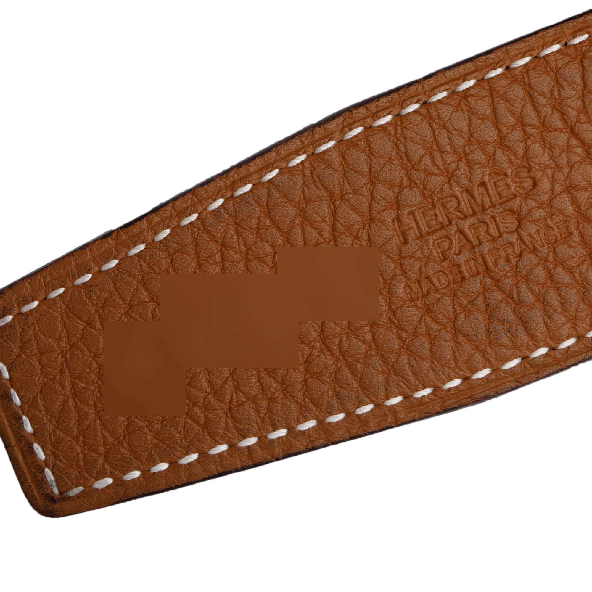 Hermes Noir Box Gold Togo Leather Reversible 32 mm H Belt Kit, Size 90 w/ Box