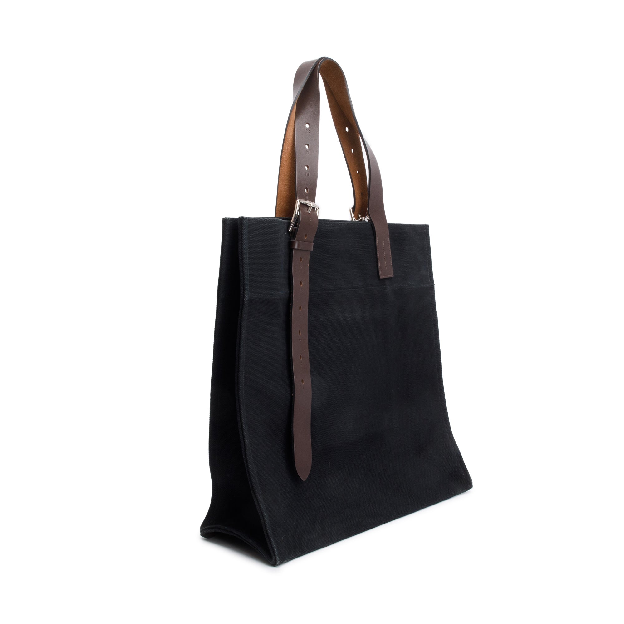 Hermes Noir Ebene Toile Vache Hunter Etriviere Shopping Tote