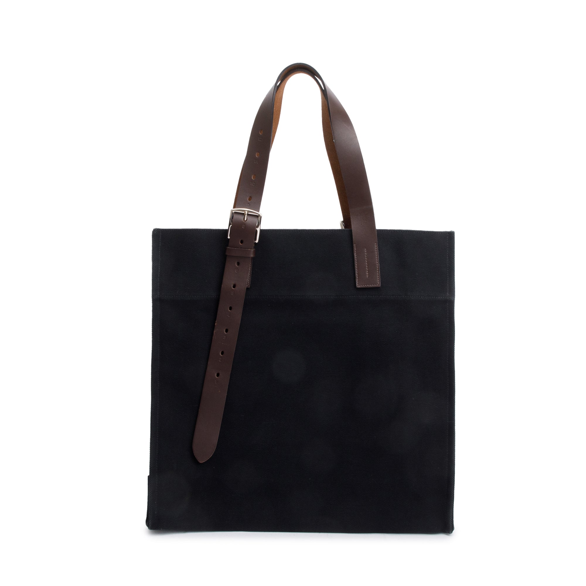 Hermes Noir Ebene Toile Vache Hunter Etriviere Shopping Tote