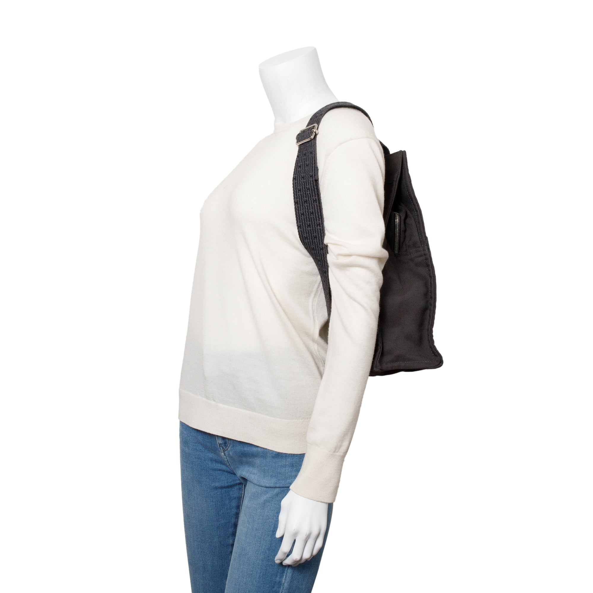 Hermes Noir Graphite Toile H Canvas Herline Backpack