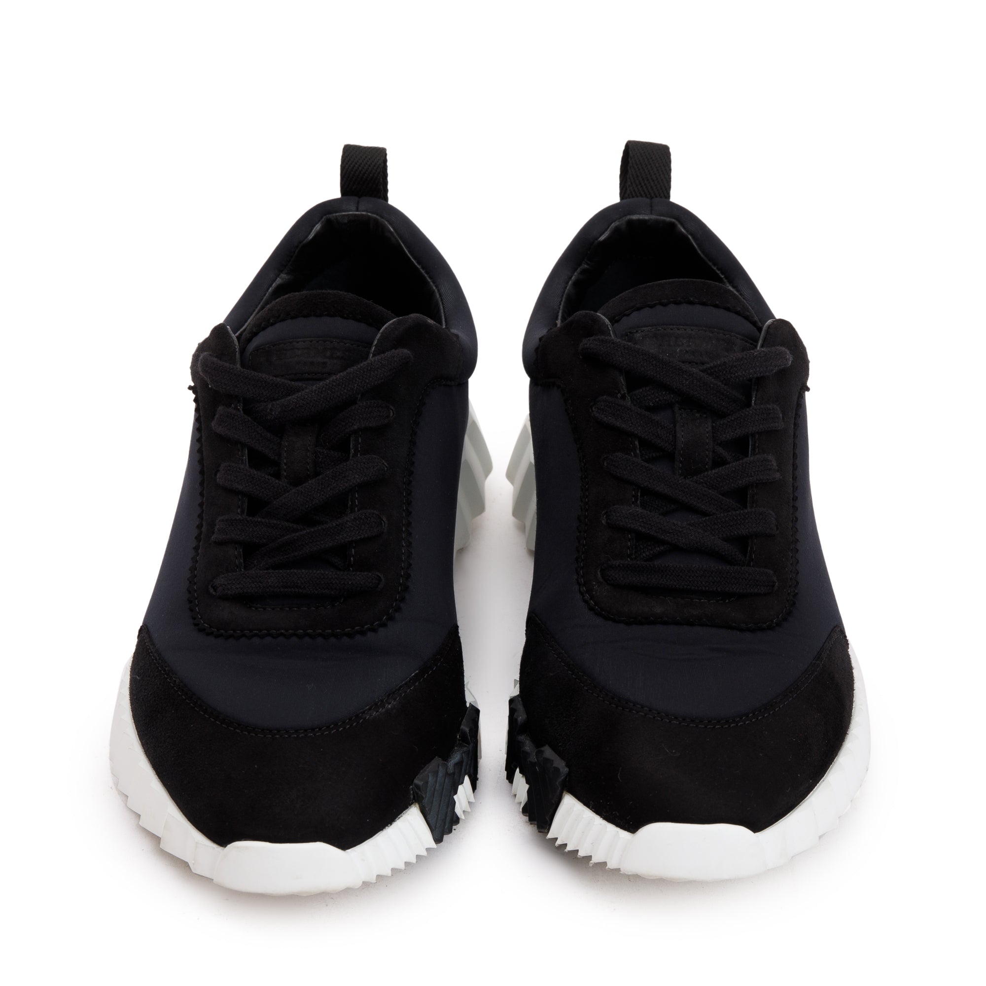 Hermes Noir Technical Mesh & Suede Goatskin Bouncing Sneakers, Size 41 w/ Box