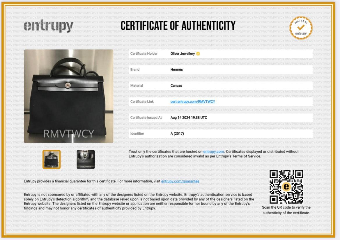 Hermes Noir Toile Militaire Vache Hunter Herbag Zip 31