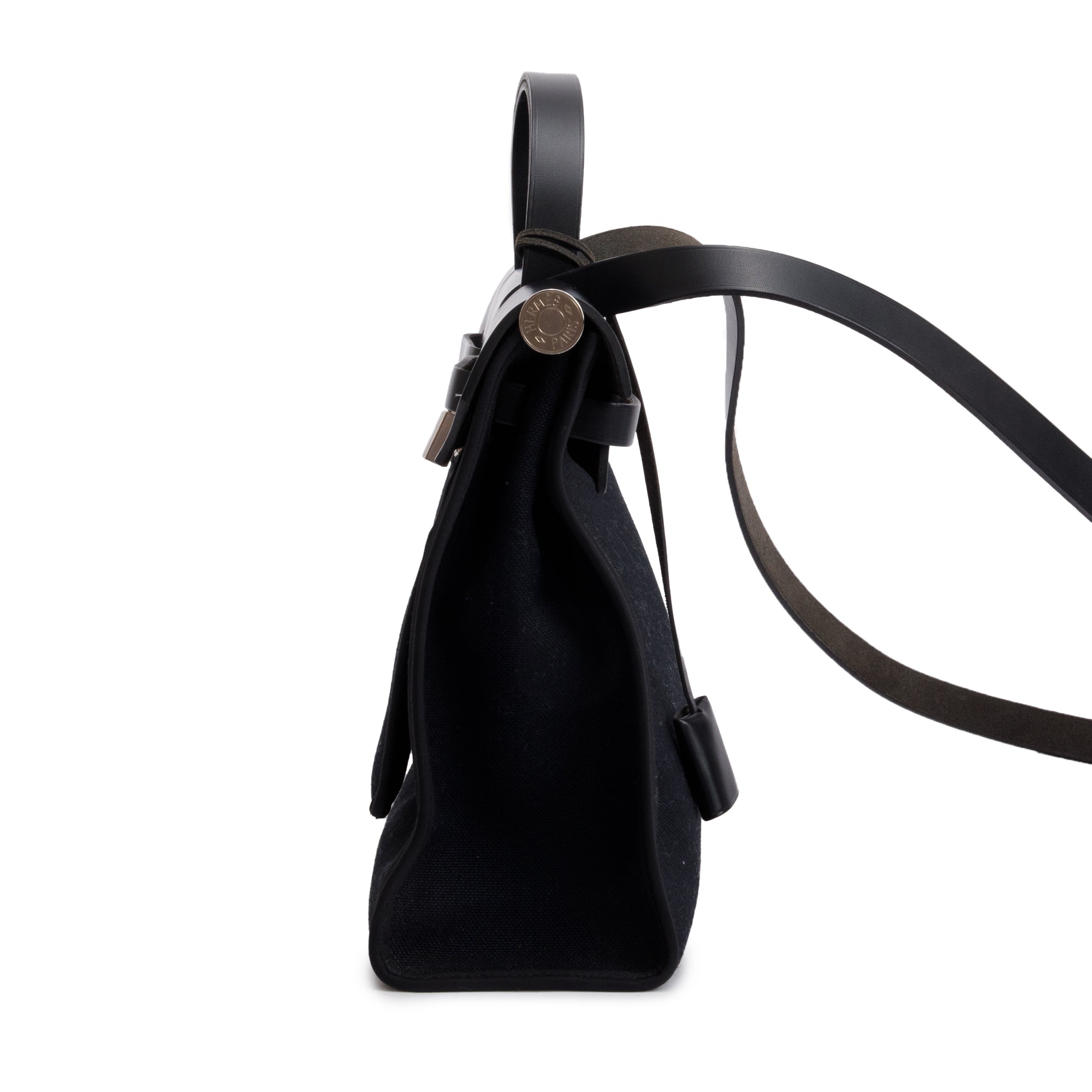 Hermes Noir Toile Militaire Vache Hunter Herbag Zip 31