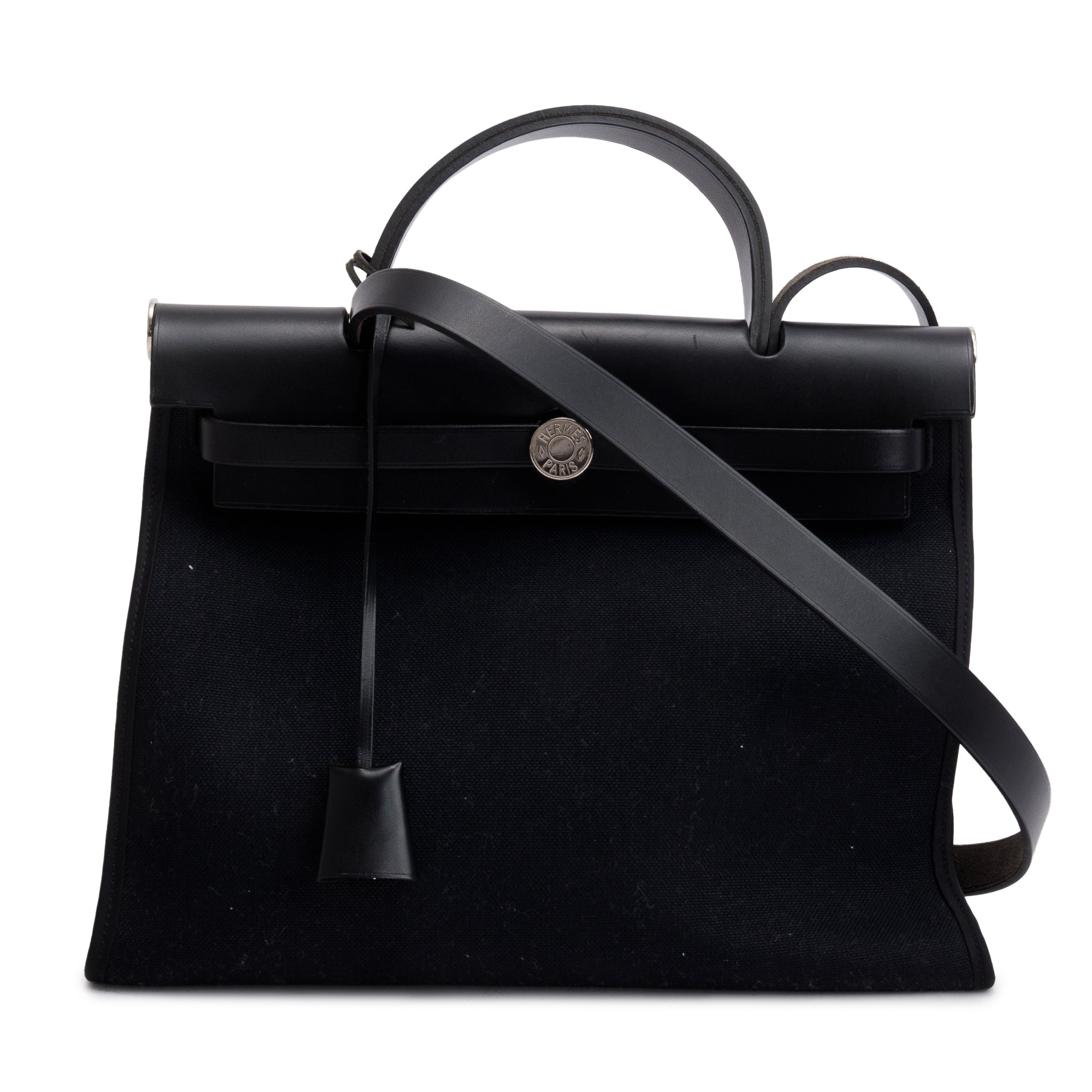 Hermes Noir Toile Militaire Vache Hunter Herbag Zip 31