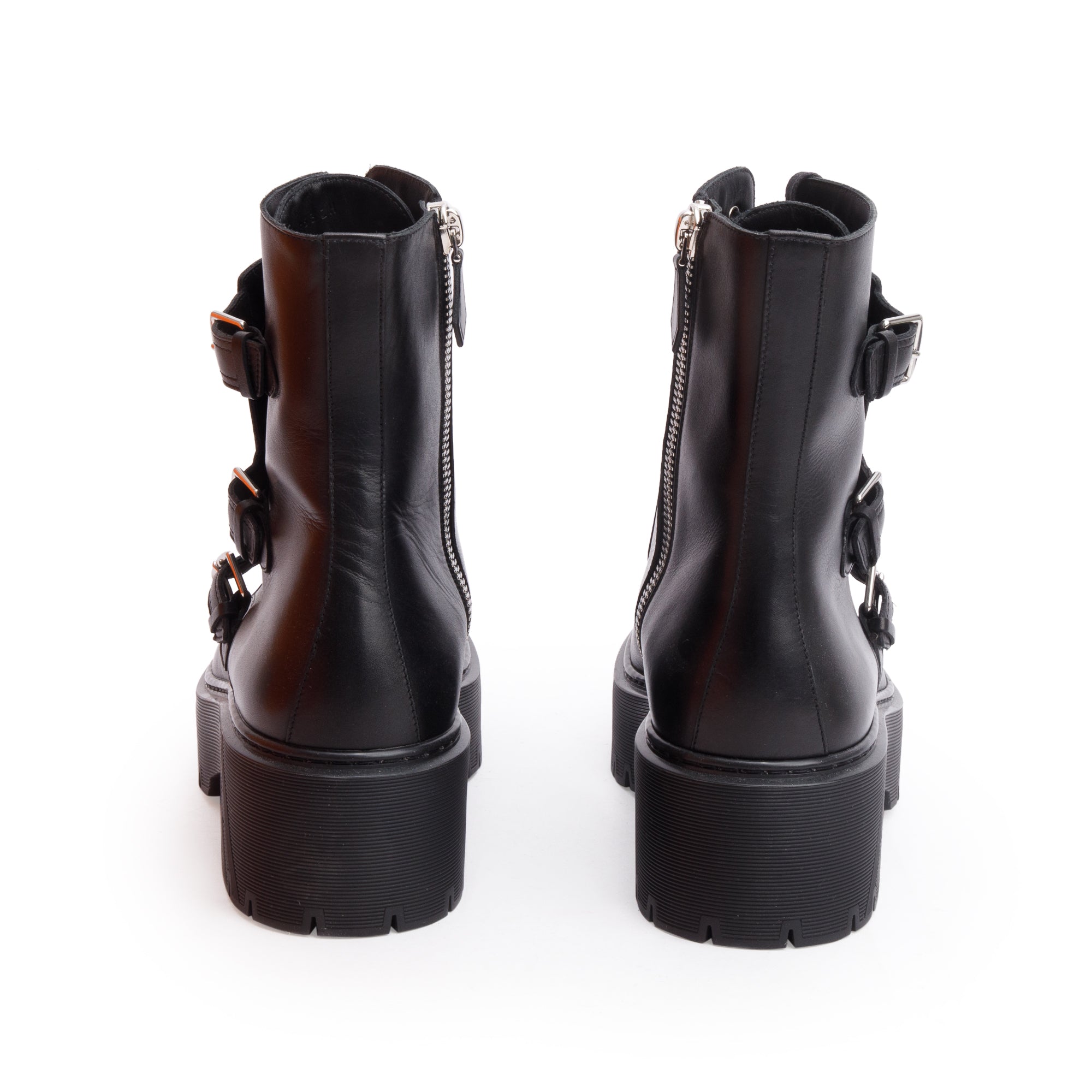 Hermes Noir Veau Aniline Mens Bottillons Hoodie Boots, Size 41.5 w/ Box