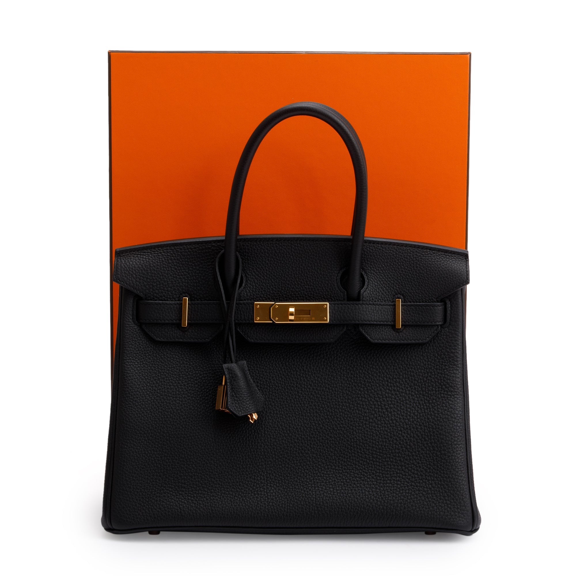 Hermes Noir Veau Togo Birkin 30 w/ Box