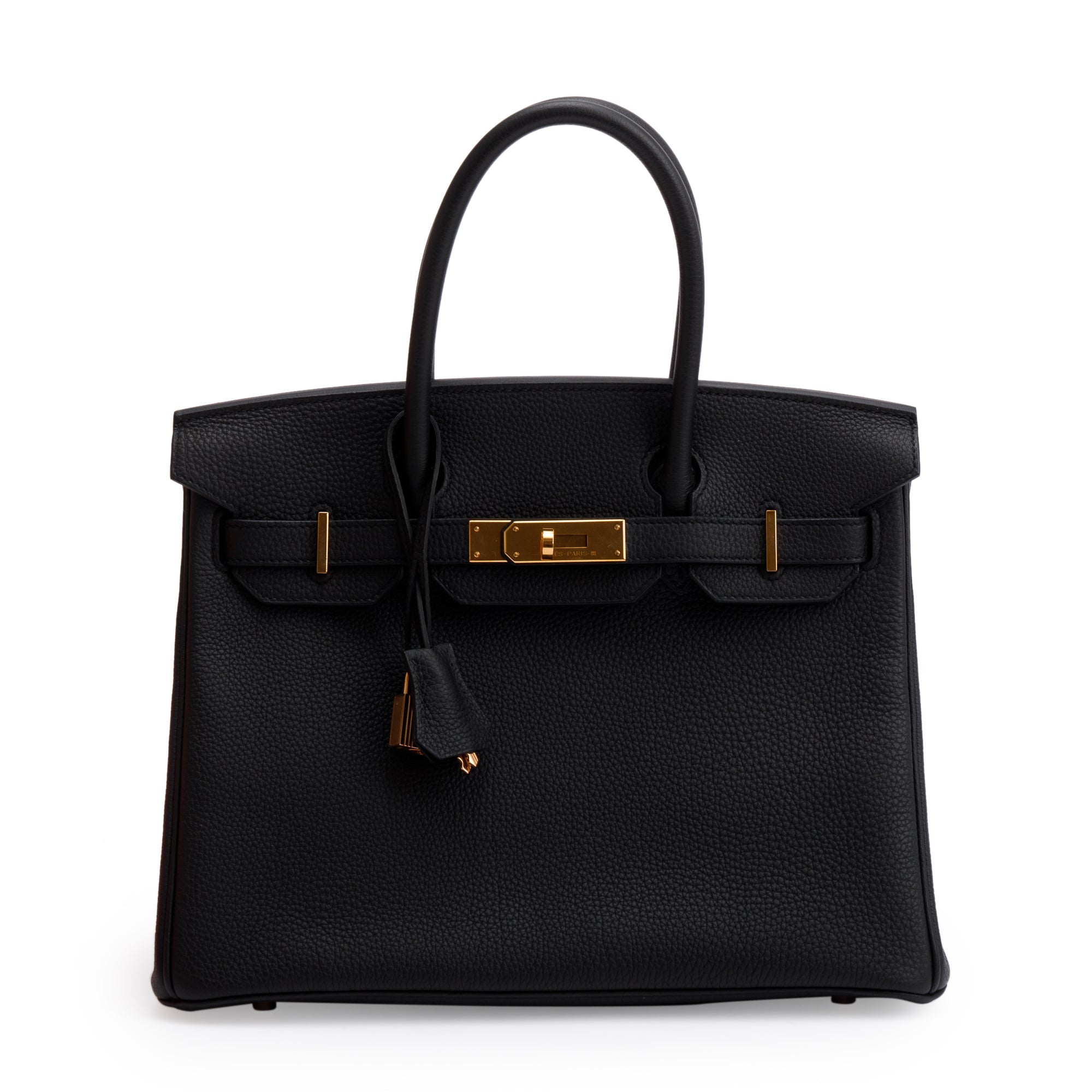 Hermes Noir Veau Togo Birkin 30 w/ Box