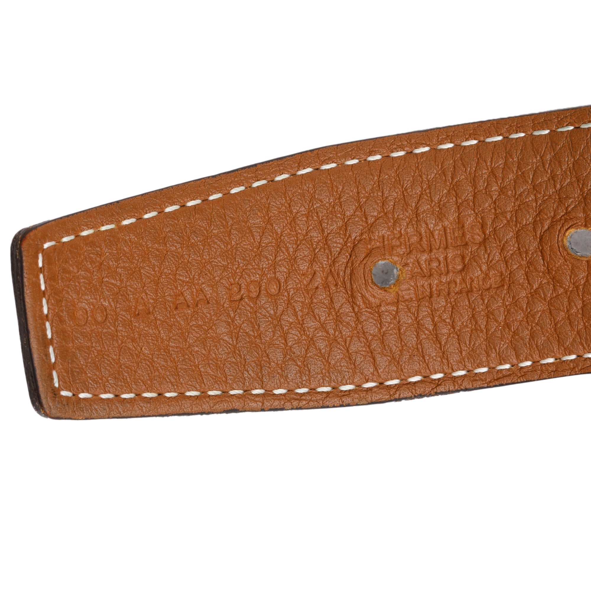 Hermes Noir/Gold Box Togo Leather Reversible 32 mm H Au Carre Belt Kit 90