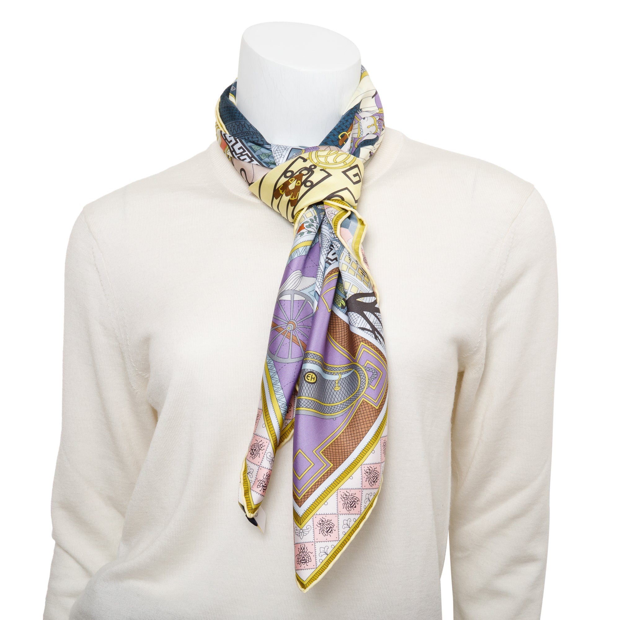 Hermes 'Objects de Curiosite' Silk Scarf 90 w/ Box