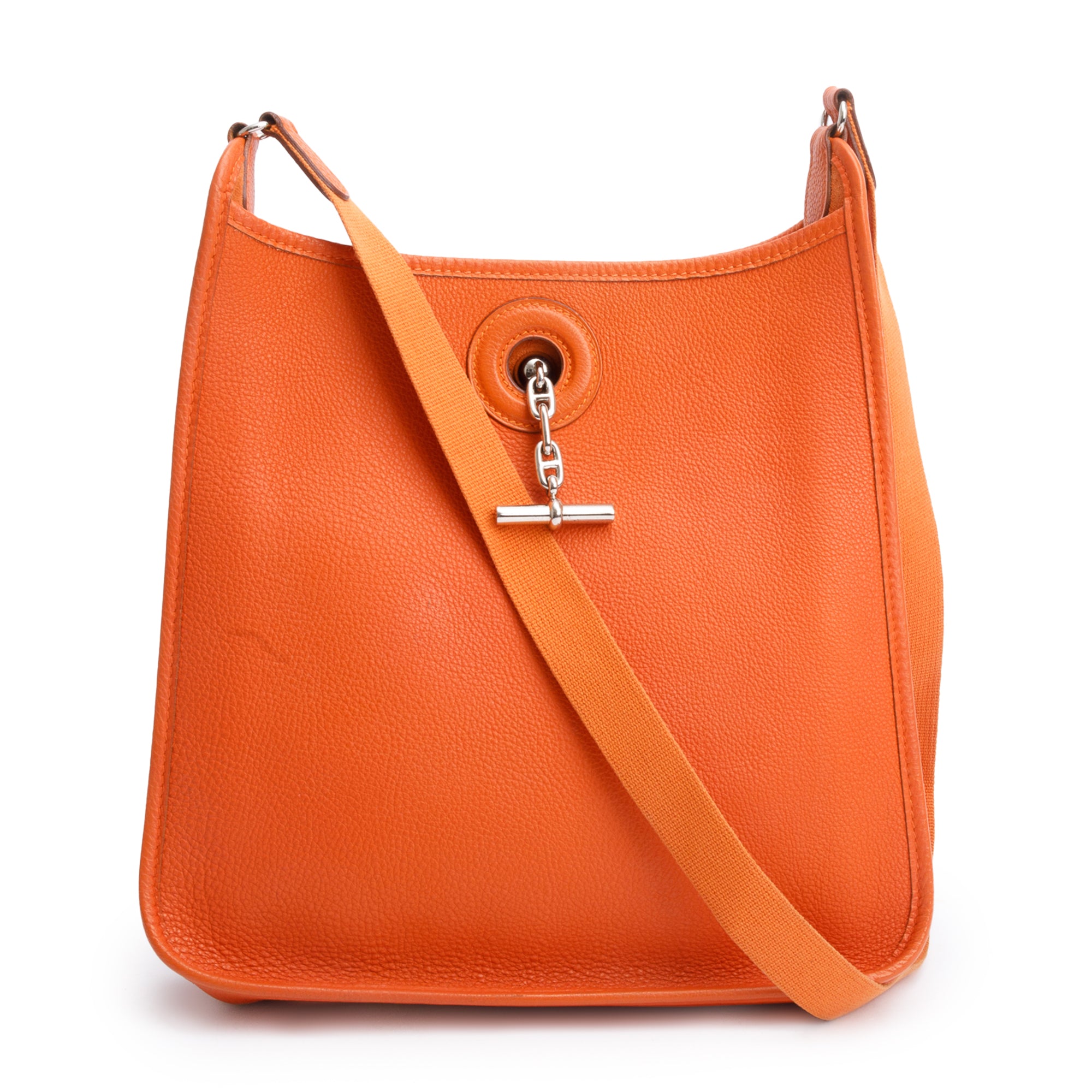 Hermes Orange Epsom Leather Vespa PM Bag