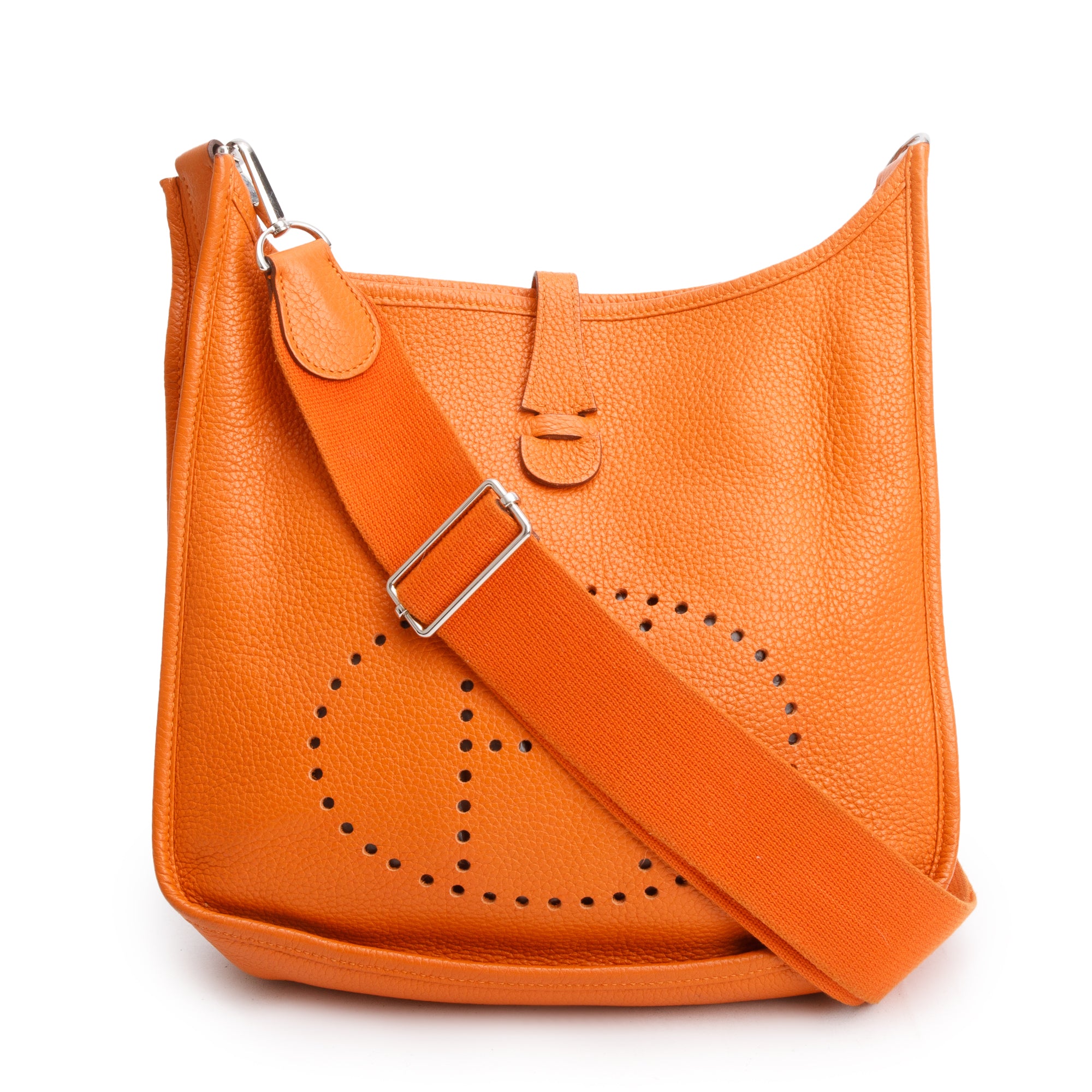 Hermes Orange Taurillon Clemence Evelyne III 29 Bag