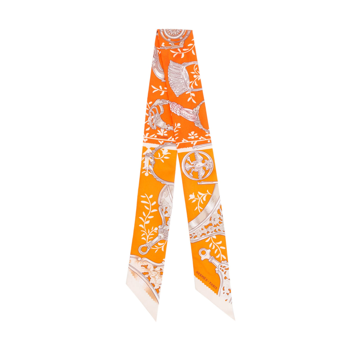 Hermes Orange/Multicolor 'Etriers Remix' Silk Twilly w/ Box – OLIVER'S