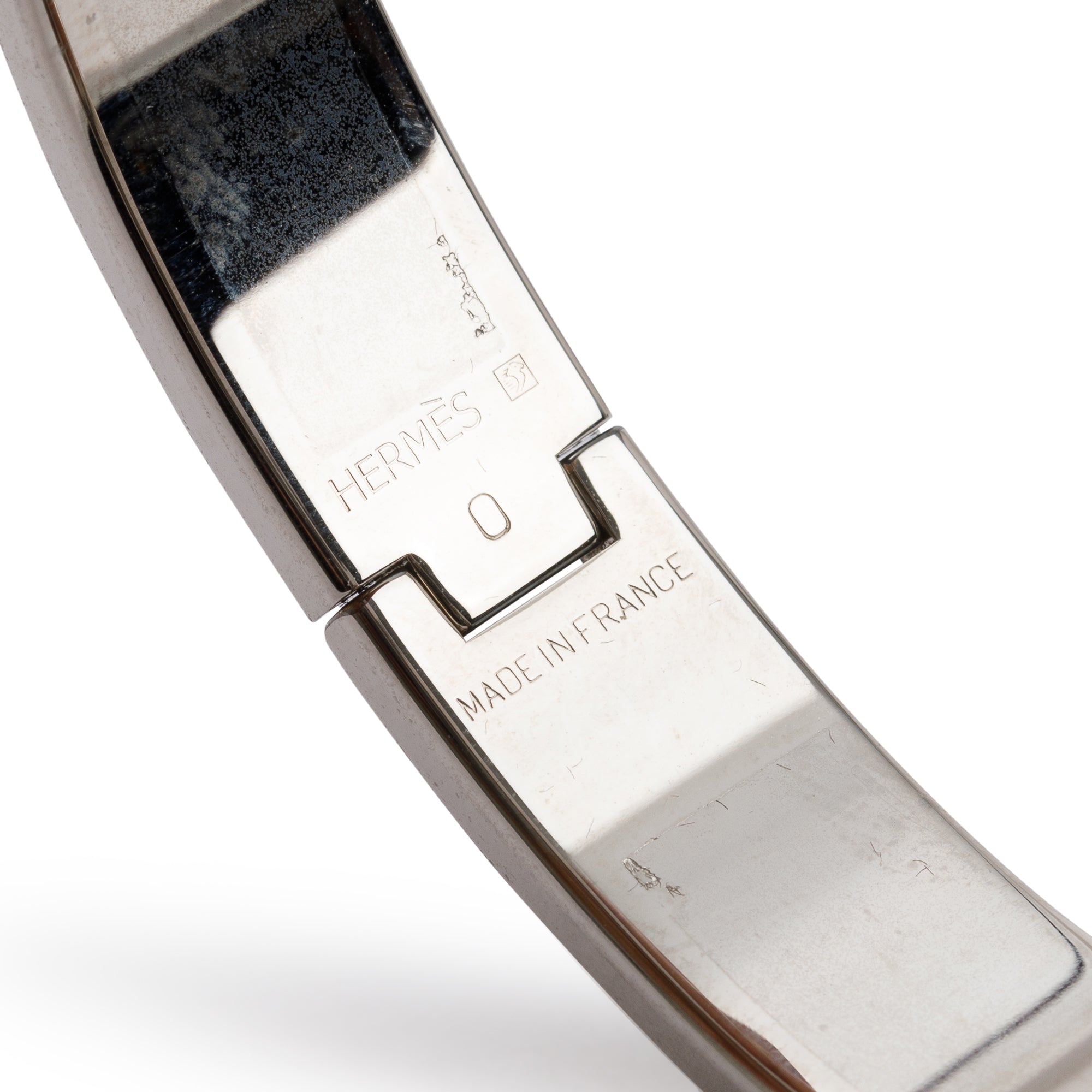 Hermes Paladium-Plated Black Enamel 12 MM Clic H Bracelet