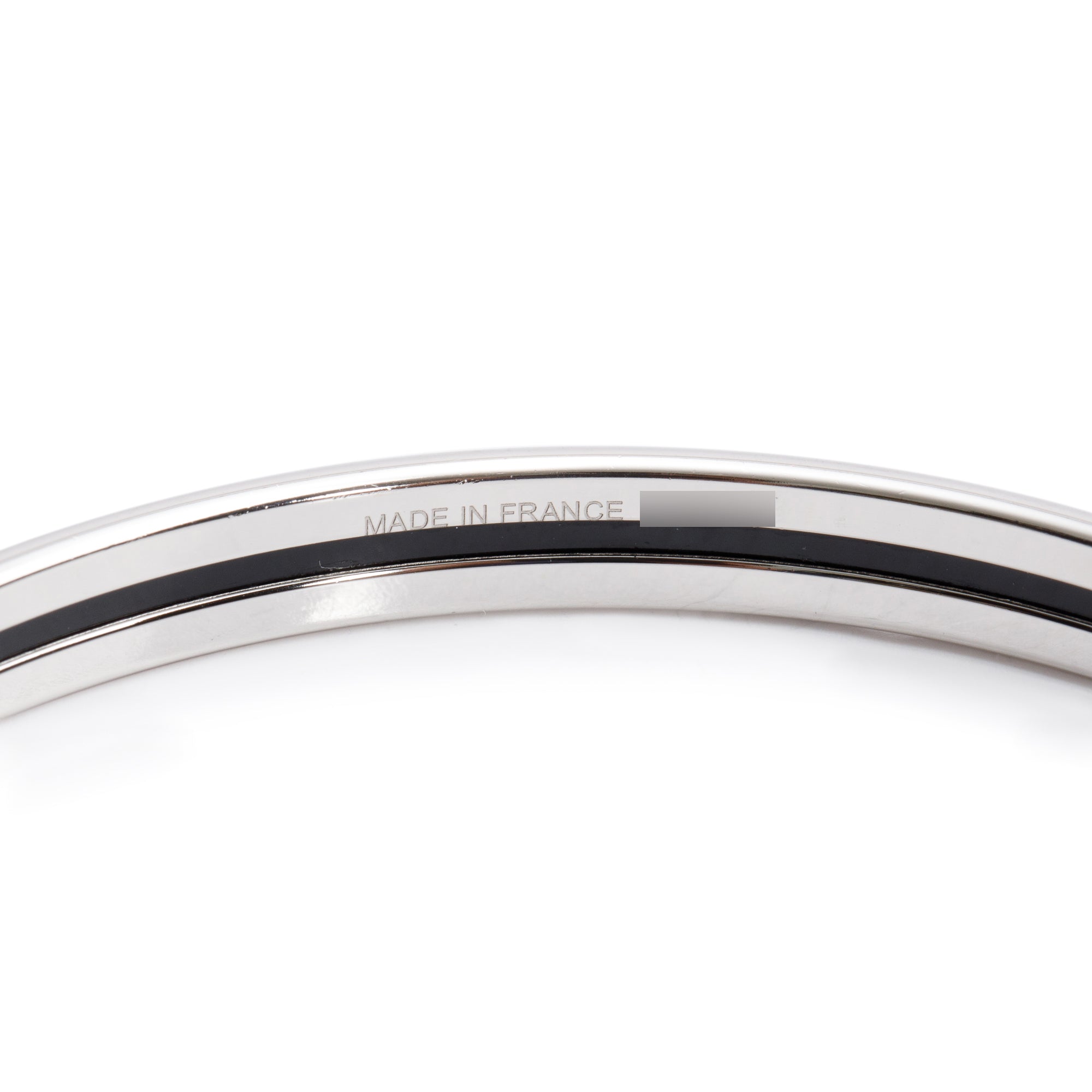 Hermes Paladium-Plated Purple Enamel Uni Bangle w/ Box