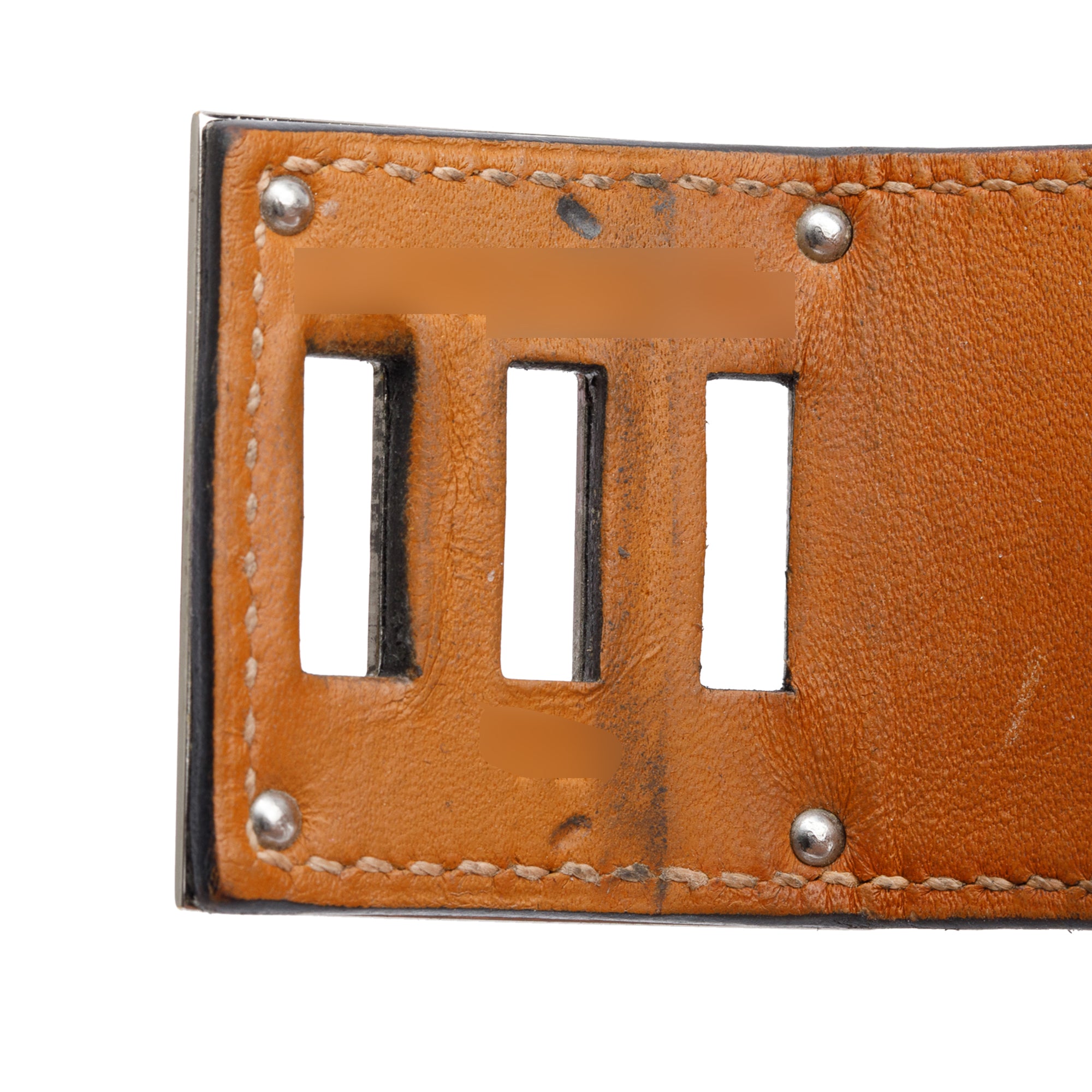 Hermes Palladium-Plated Black Box Calfskin Leather Kelly Dog Bracelet, Size T2 w/ Box