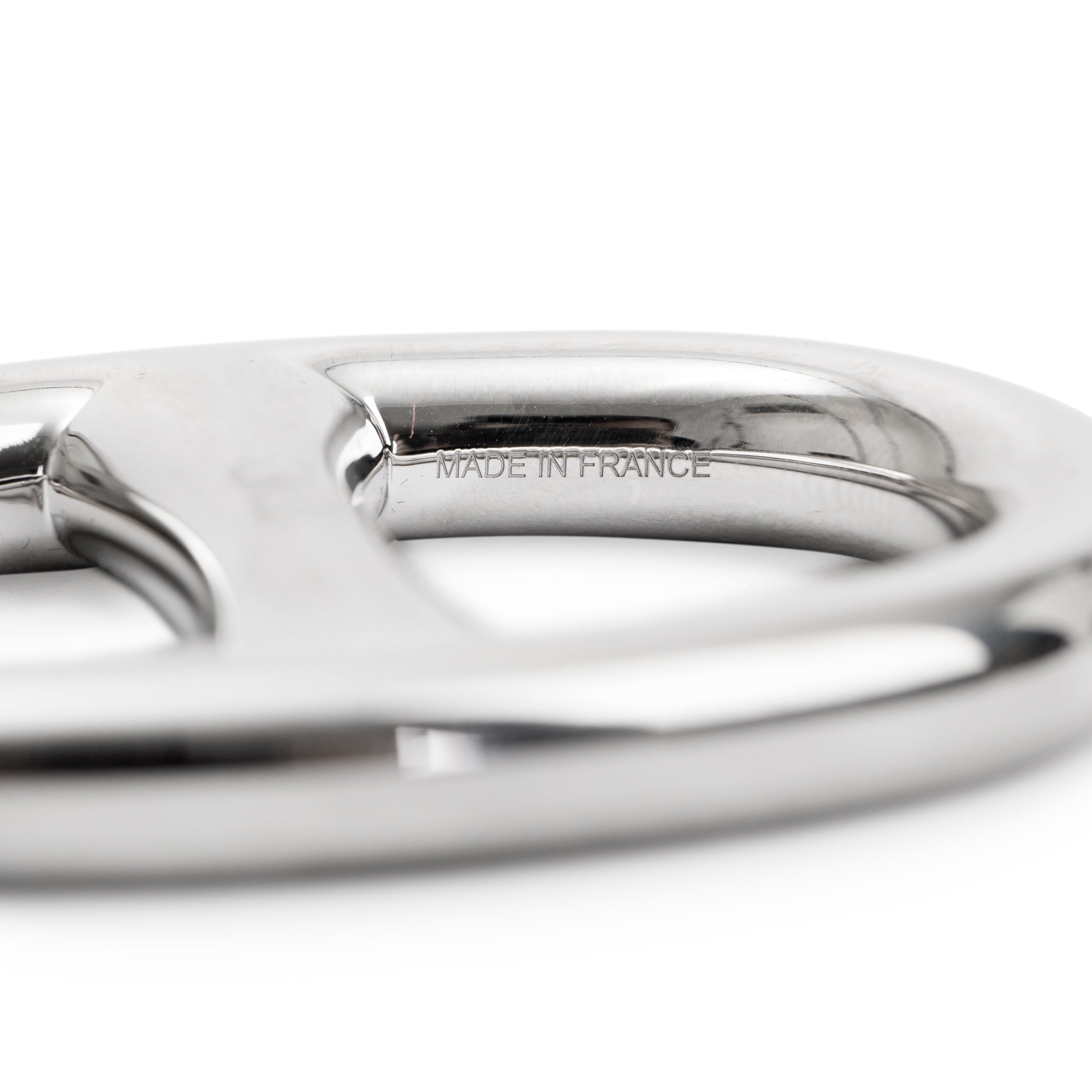 Hermes Palladium-Plated Chaine D'Ancre Scarf Ring w/ Box