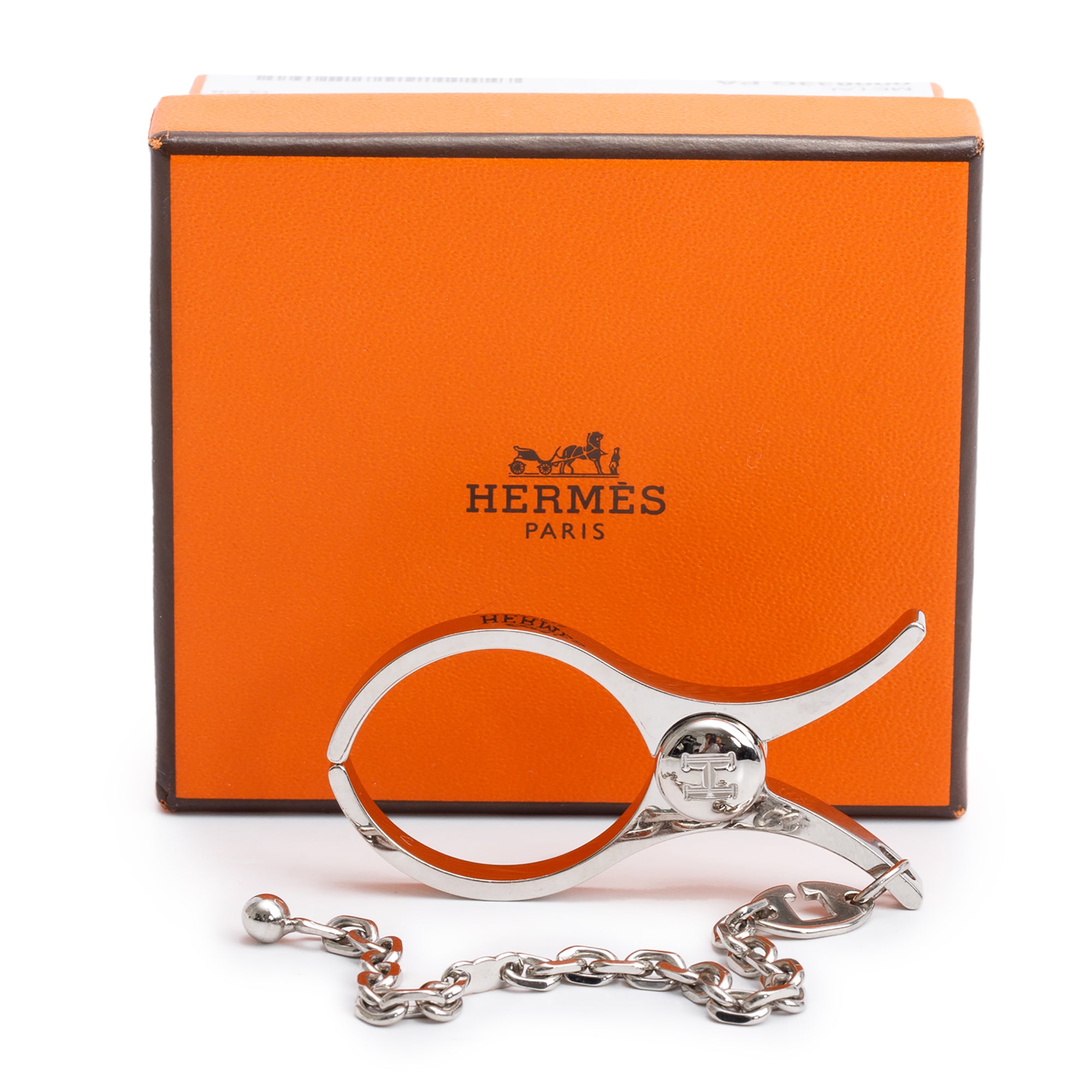Hermes Palladium-Plated Filou Glove Clip w/ Box
